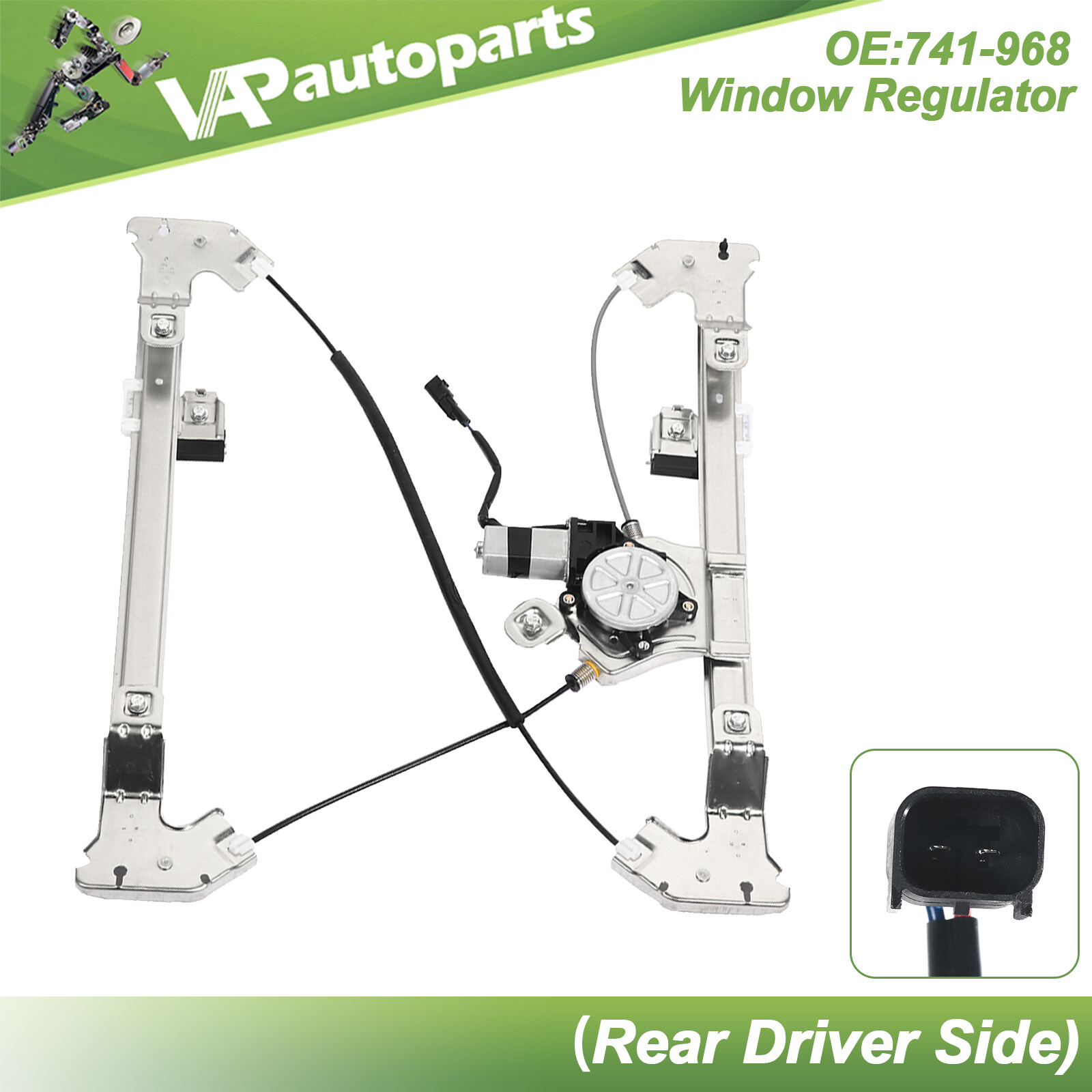 For 04-2008 Ford F-150 Crew Cab Pickup Rear Left Power Window Regulator w/ Motor