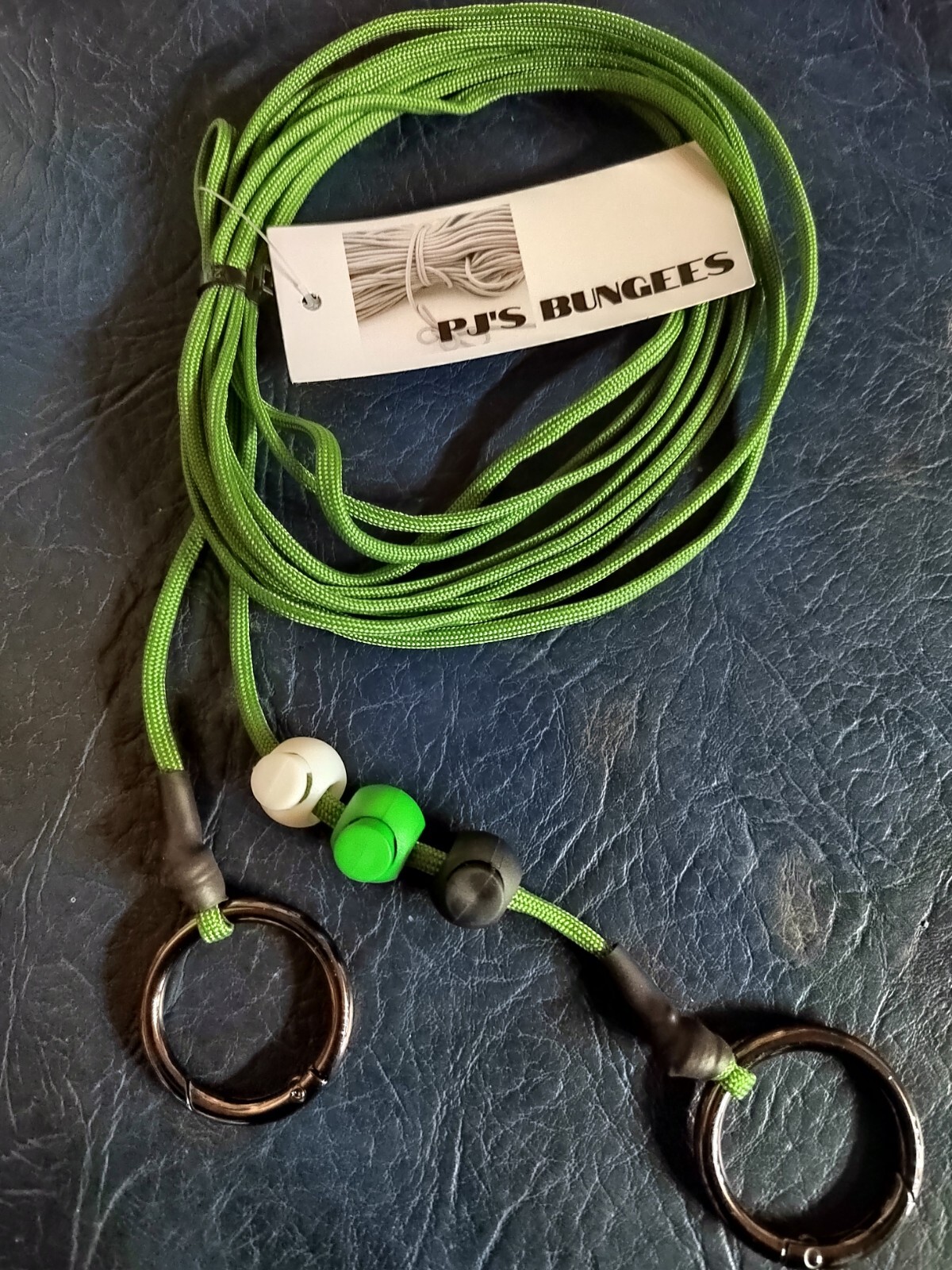 Paracord '12ft Distance Sticks Marker GREEN CORD with Gun Metal RINGS