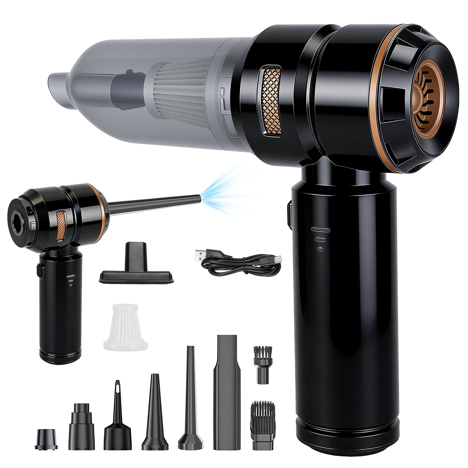 6000mAh Rechargeable Handheld Car Vacuum Cleaner Compressed Air Duster & Blower