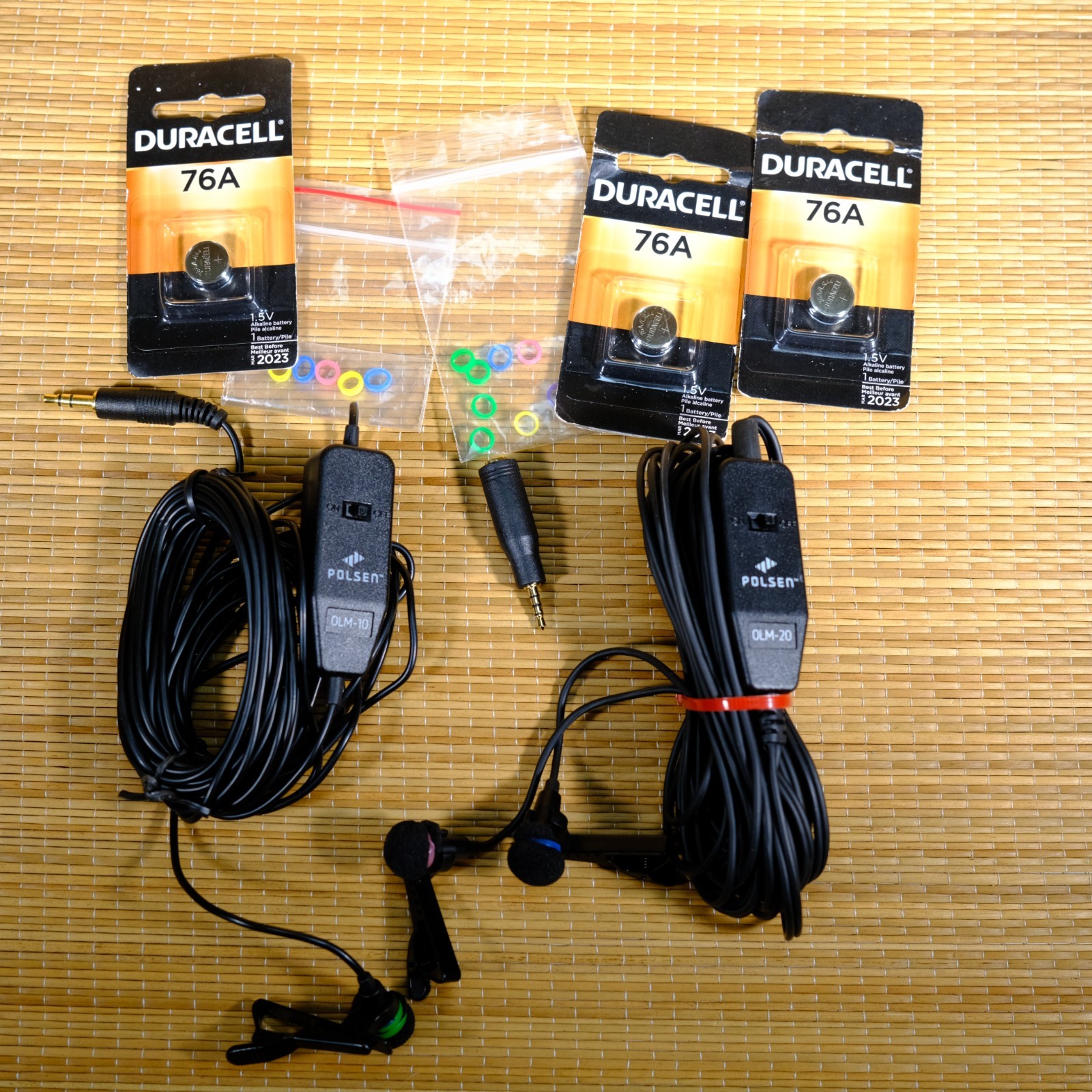 Lot of 2 Polsen Wired Omnidirectional Lavalier Microphones - OLM-10 & OLM-20