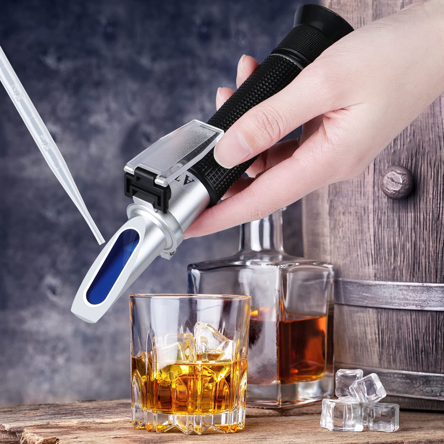 Optics Alcohol Refractometer Automatic Temperature Compensation Alcohol Meter 0~