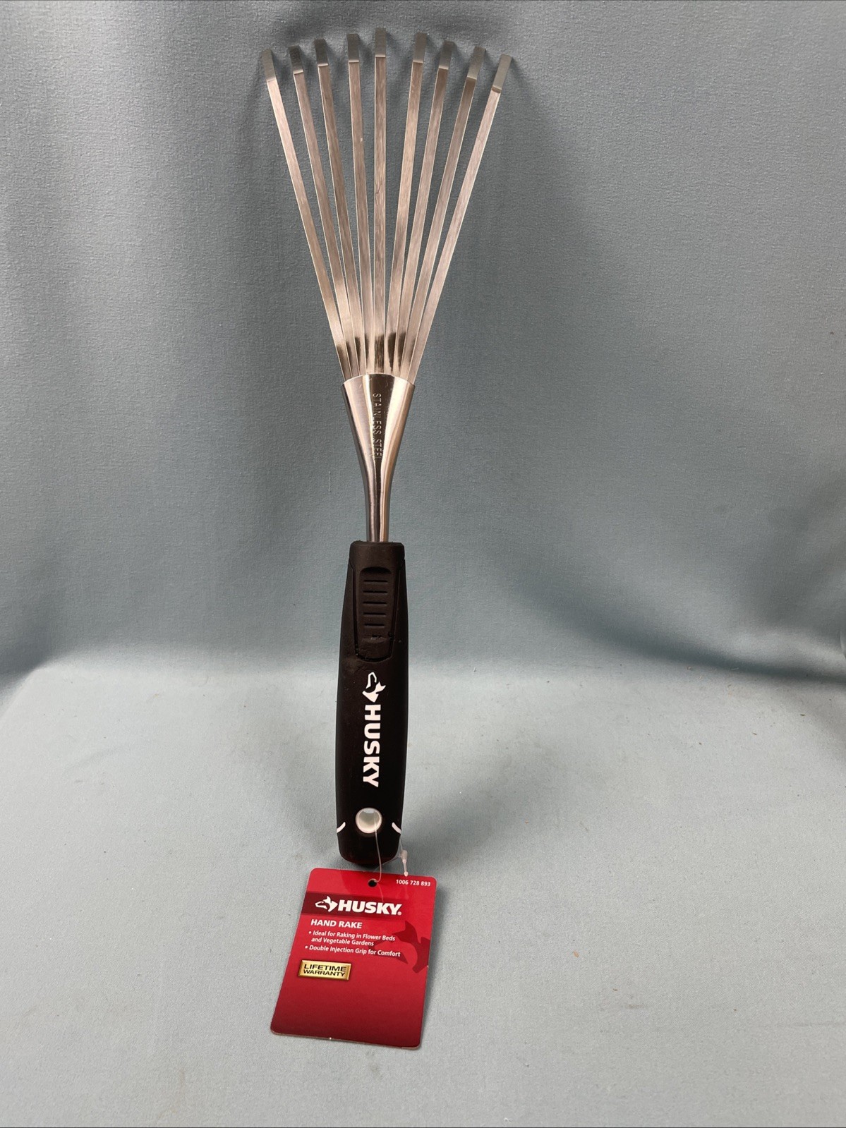 Husky 6.2 in Hand Rake Double Injection Grip Handle Stainless Steel 1006 728 893