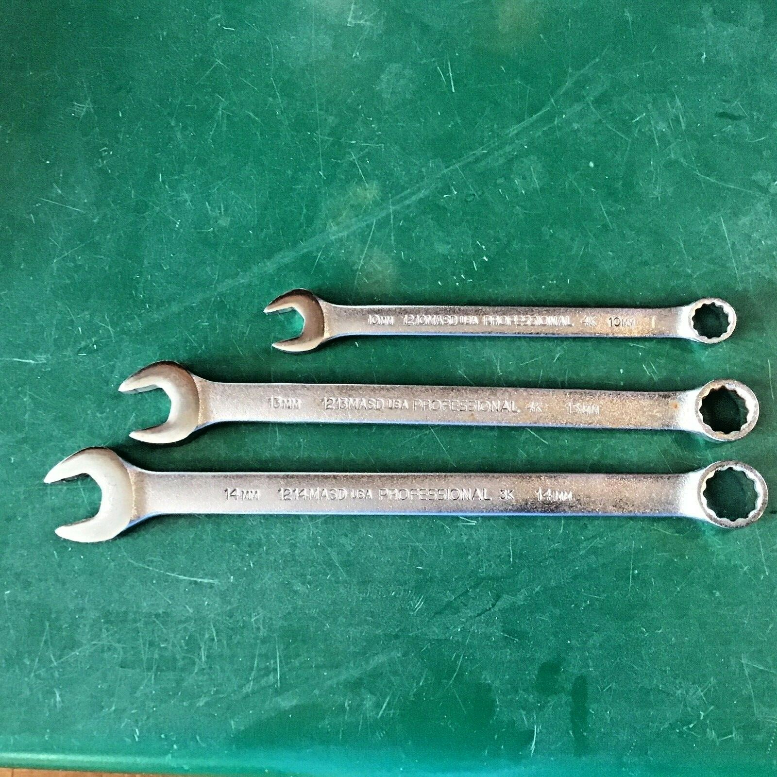 Proto 12010MASD, 1213MASD and 1214MASD Professional Combination Wrench Lot of 3