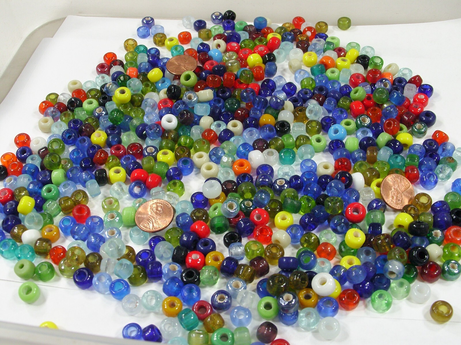 2 Pounds Luster (6mm x 9mm) India Handmade Glass Pony Beads (BNT-97B)⭐