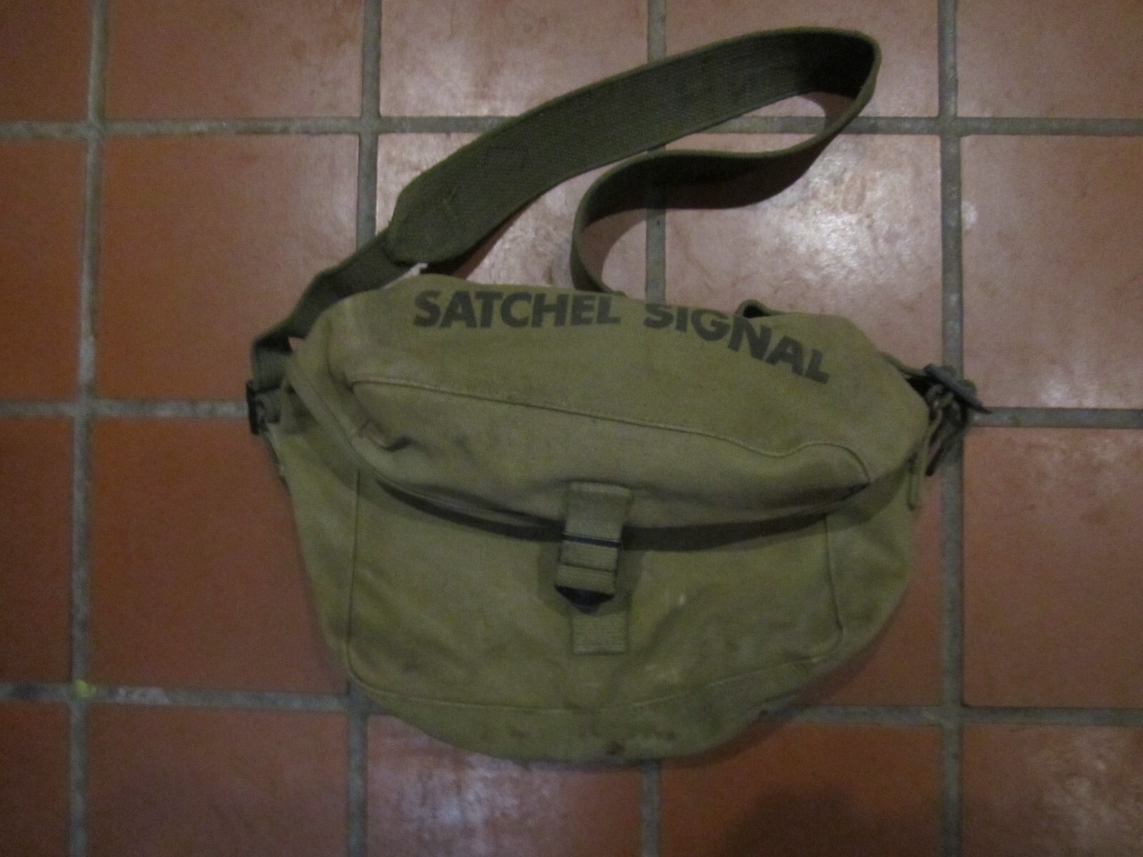 Vintage U.S. Army Canteen, Satchel Signal Bag, Shovel, Pouch & Foot Powder