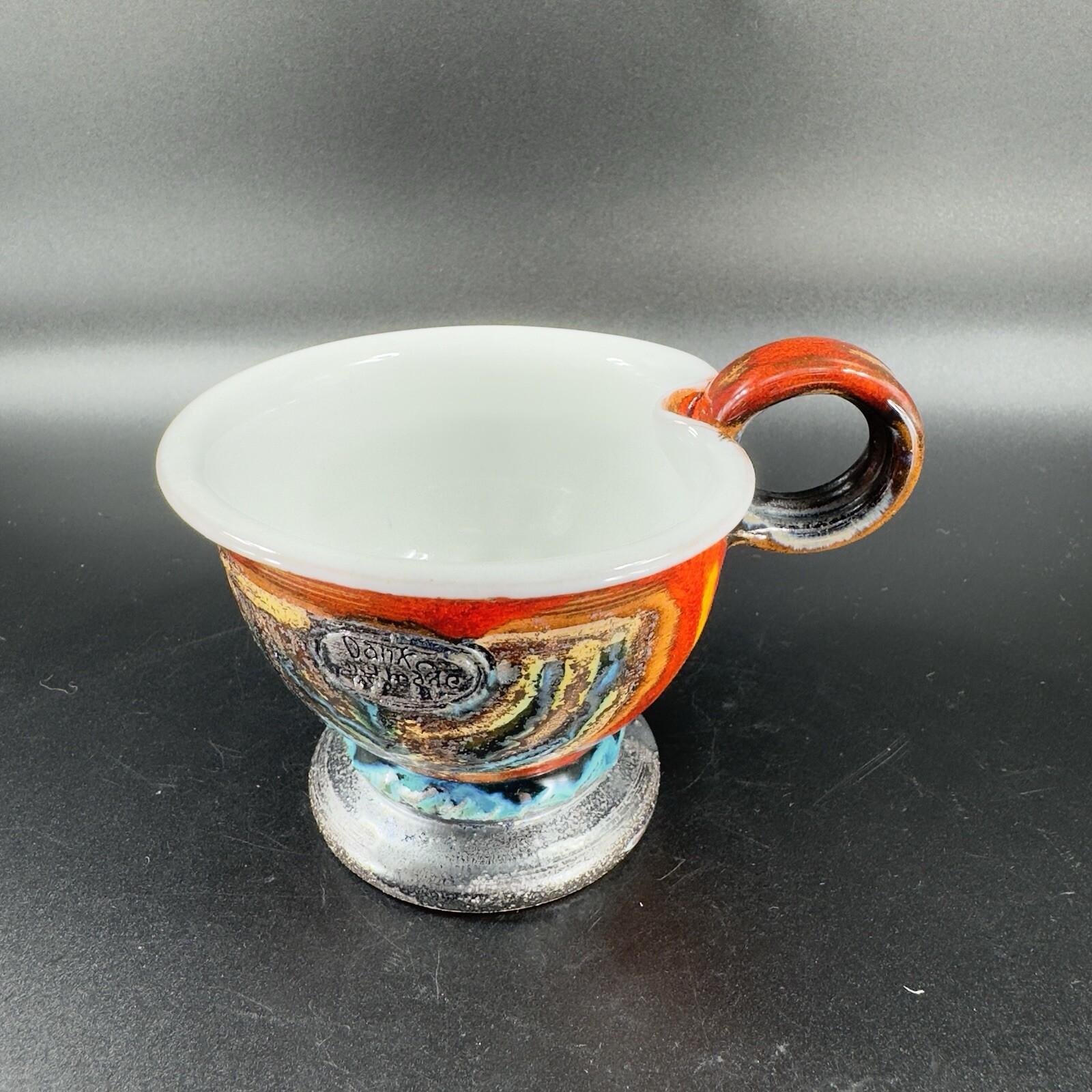 Danko Pottery Lava Glaze Textured Hand Made Small Pitcher Creamer Vintage