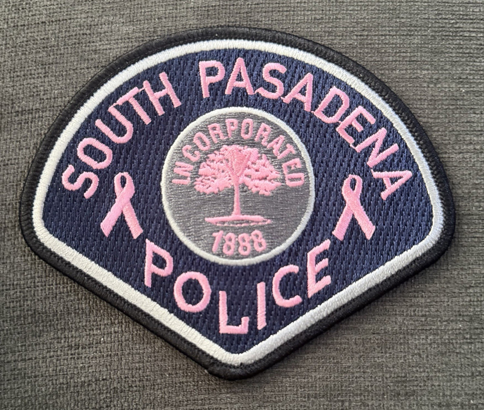 California Pink (Cancer Awareness) Patch. South Pasadena Police Dept.