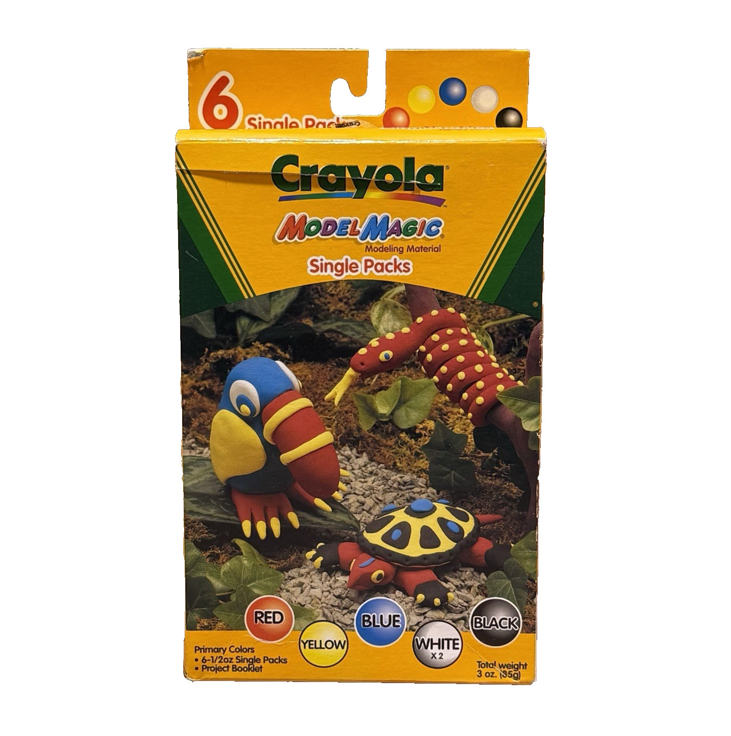NEW VTG 2000 CRAYOLA MODEL MAGIC X6 SINGLE PACKS MATERIAL PRIMARY COLORS G3