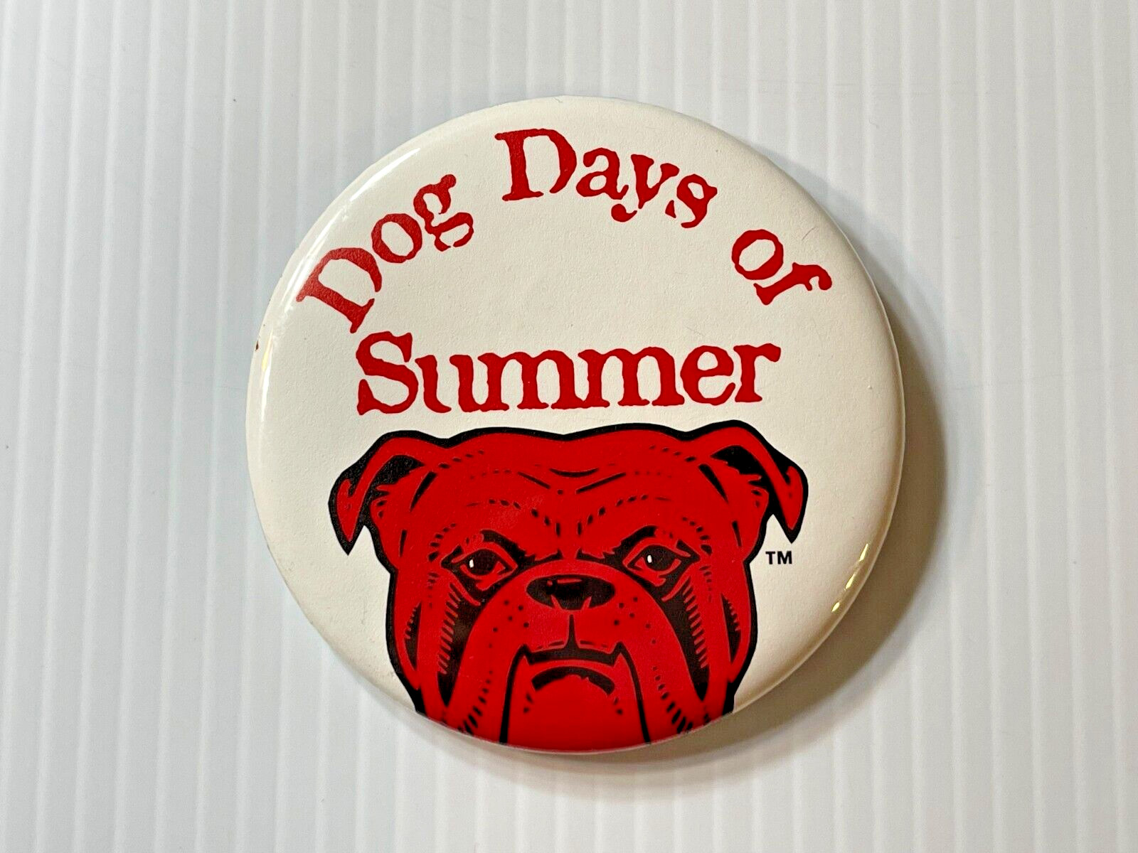 Vintage 1990s Red Dog Beer - "Dog Days of Summer" - Button / Pin Back  (3 Inch)