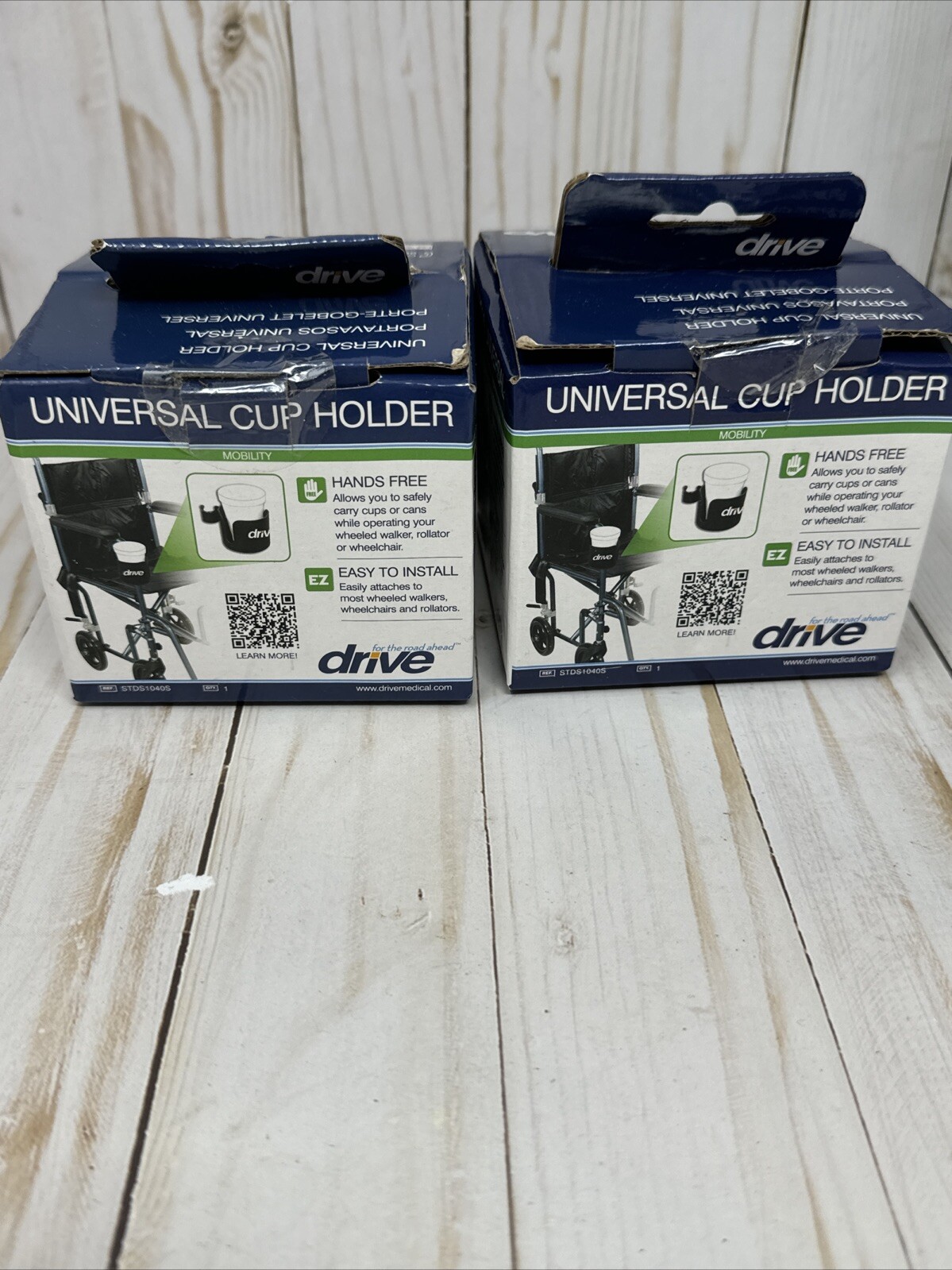 *Lot of 2 Drive Medical STDS1040S Universal Cup Holder 3" Wide