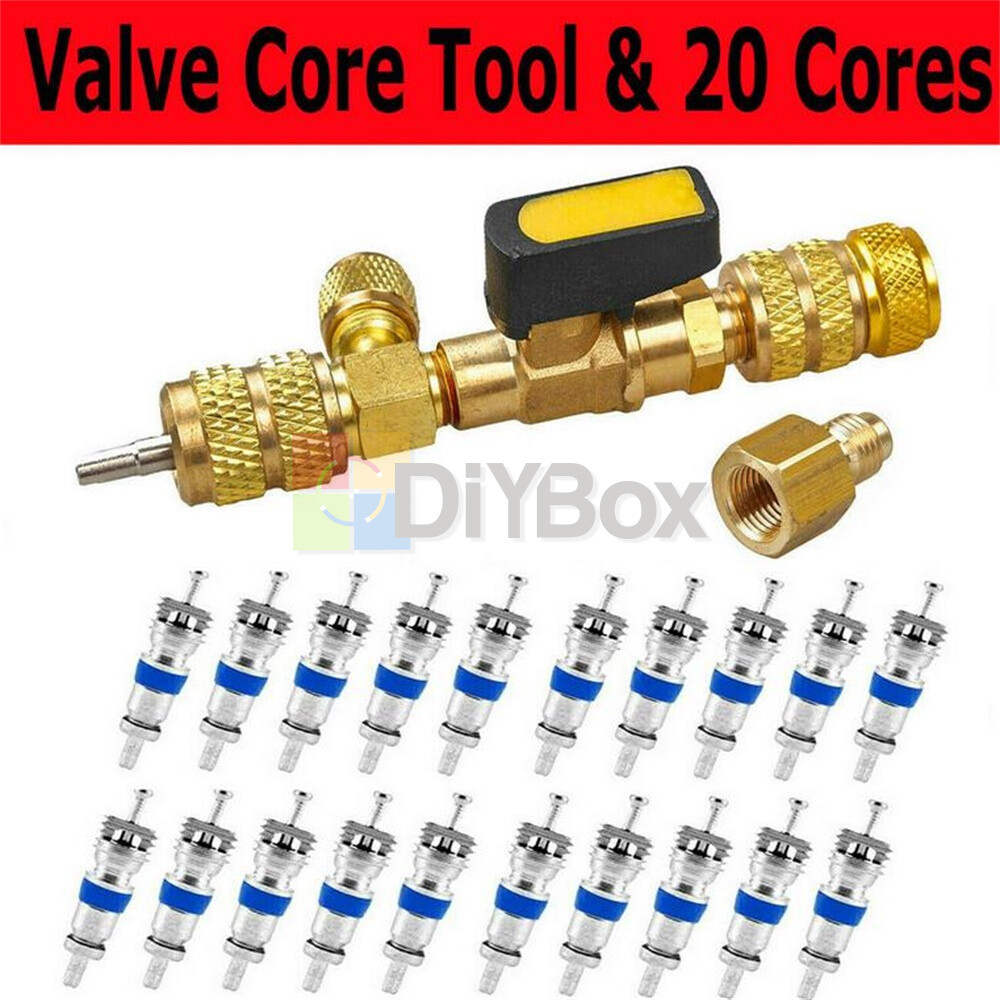 HVAC Tool AC Schrader Valve Core Remover Dual Size1/4" and 5/16" Port Installer