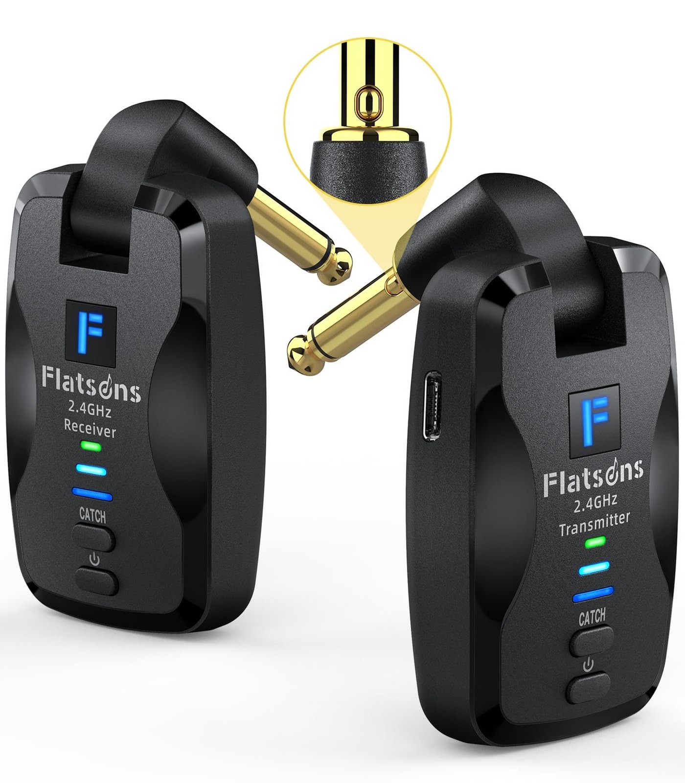 FW2D Wireless Guitar System Exclusive Mute Plug, 2.4 GHz Wireless Guitar Tran...