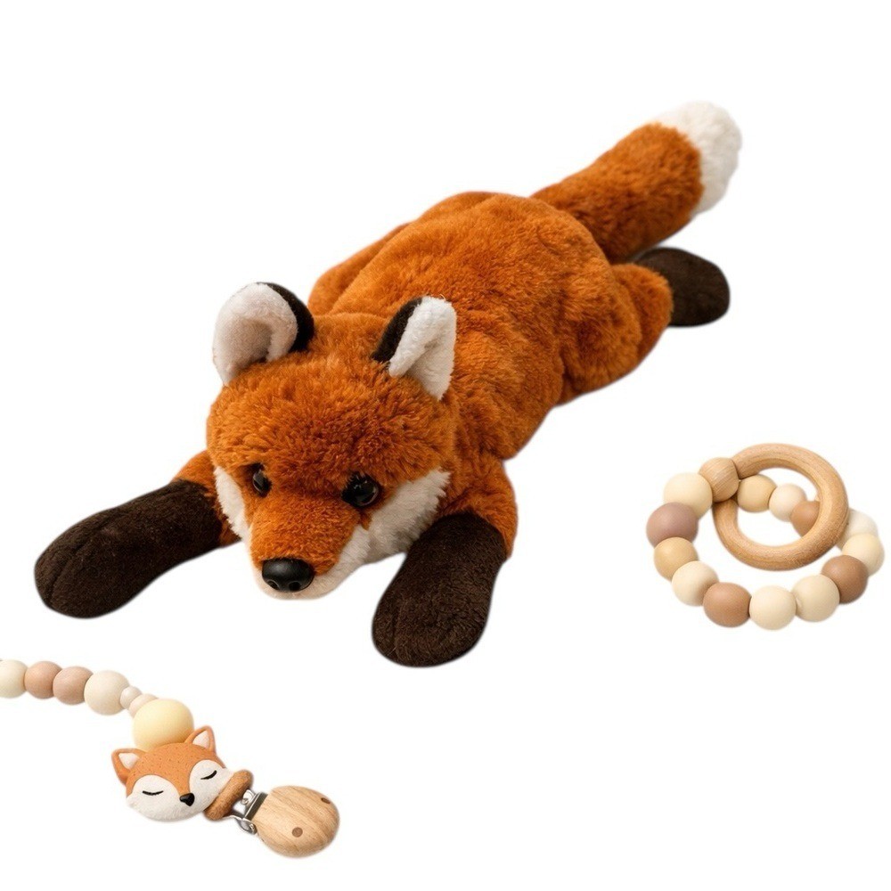 FAO Schwarz Fox Plush Stuffed Animal Classic Woodland Toy Rust Orange 16" in EUC