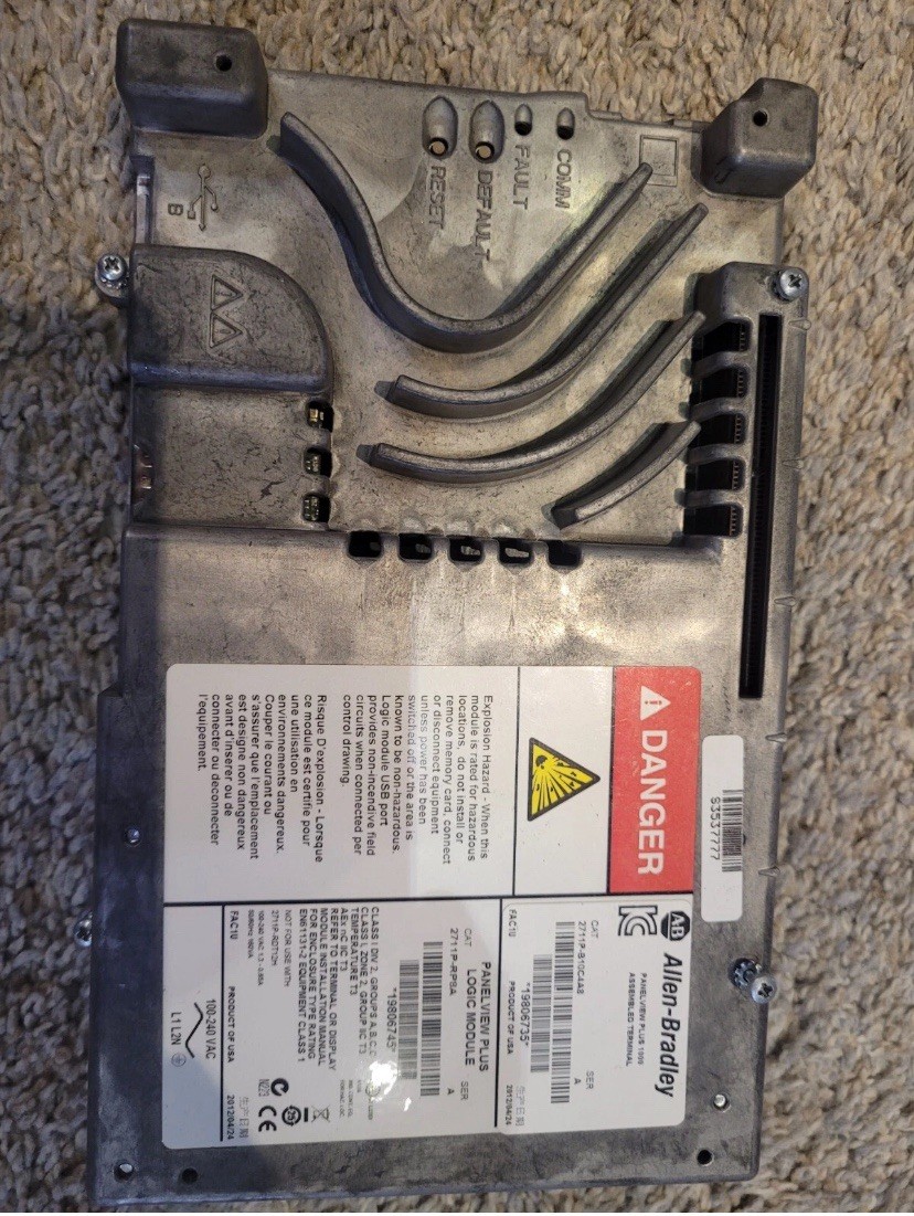 Allen Bradley 2711P-RP8A PanelView Plus 6 AC Logic Module 512MB Windows CE 6.0