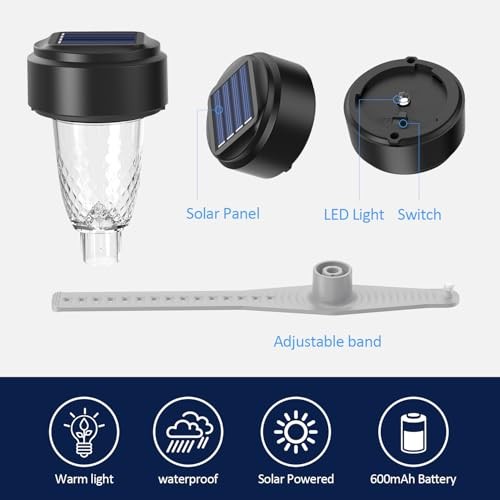 VICHTOP Solar Pool Lights - 6 Pack, Pool Light for Framed Above Ground 6-Pack