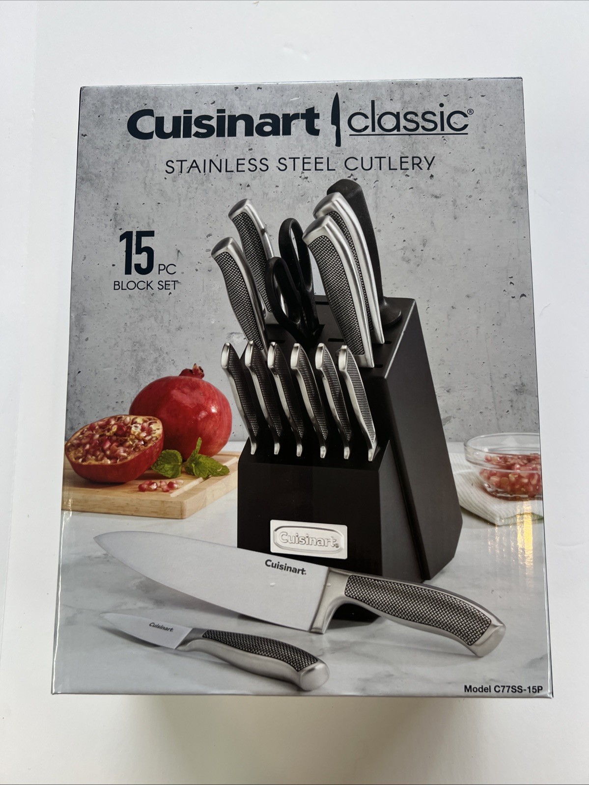 Cuisinart Block Knife Set 15pc Stainless Steel Cutlery C77SS-15P Lightweight