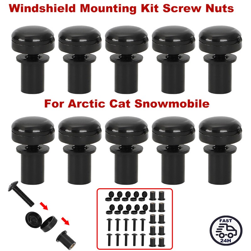 For Arctic Cat Snowmobile Windshield Hardware Mounting Kit Screw, Expansion Nuts