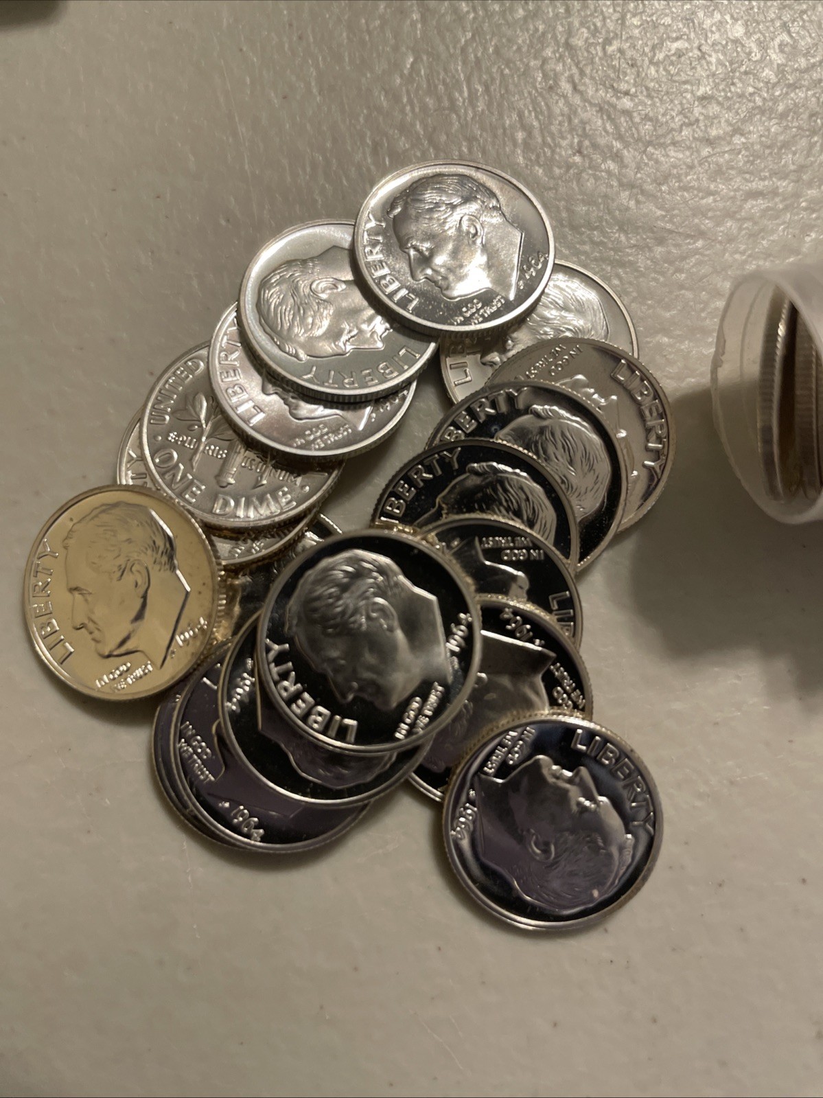 10- 1964 Roosevelt 90% Silver Dimes From Proof Set US Coins 1.00 Face Value