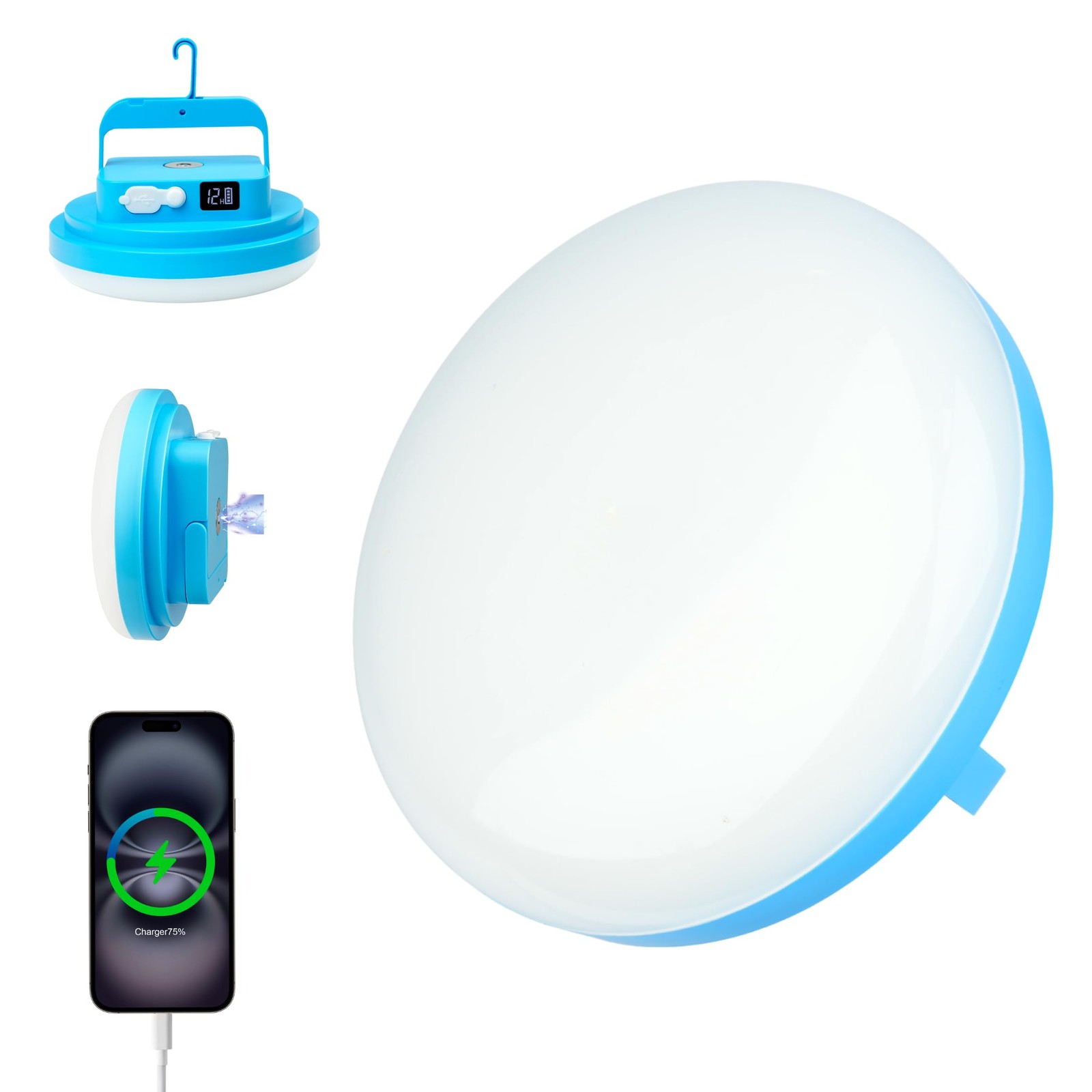 Rechargeable Camping Lantern - 6000mAh with USB Output, Ultra Bright LED Tent...
