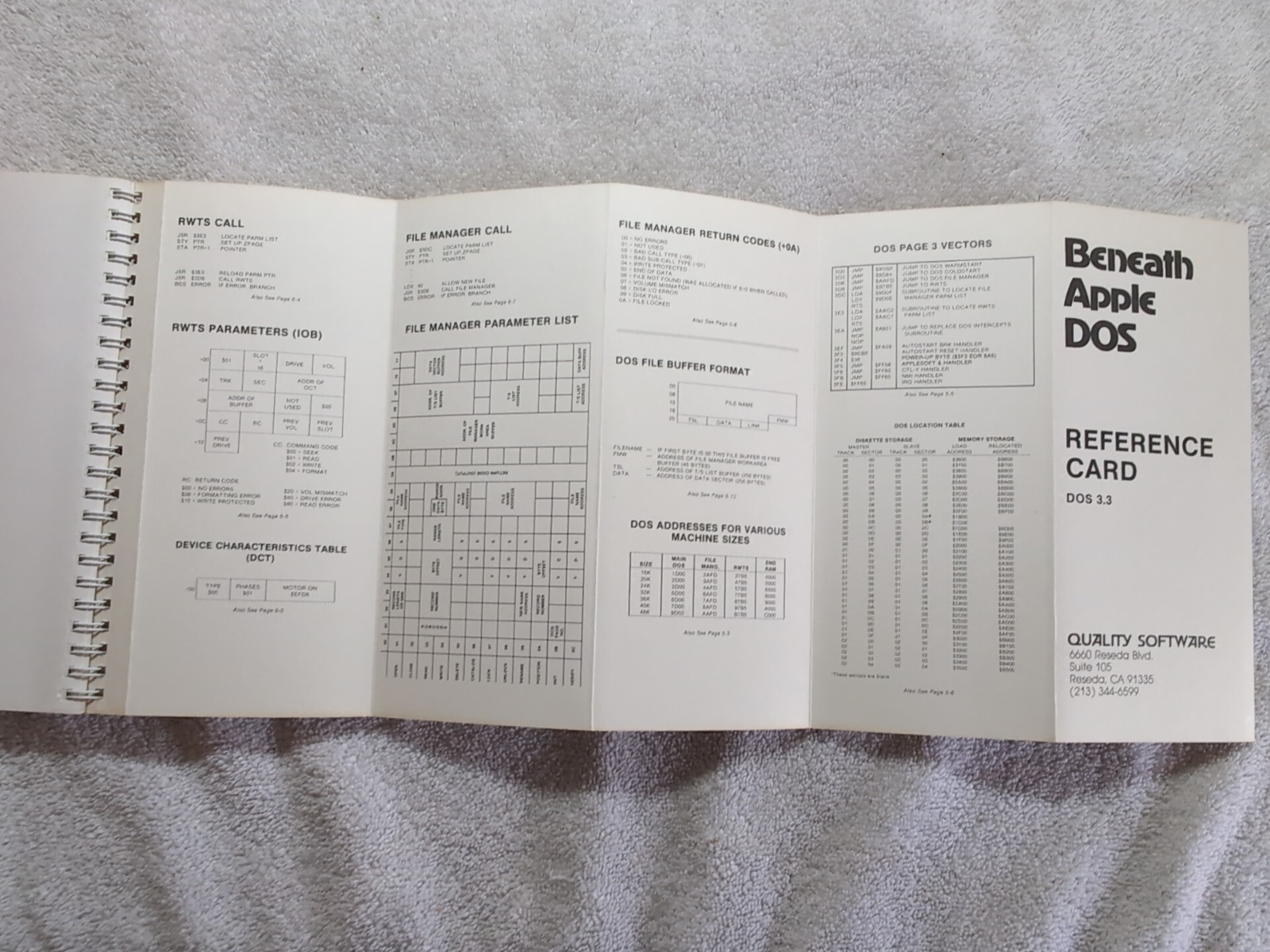 Beneath Apple DOS 1981 Quality Software Don Worth Pieter Lechner