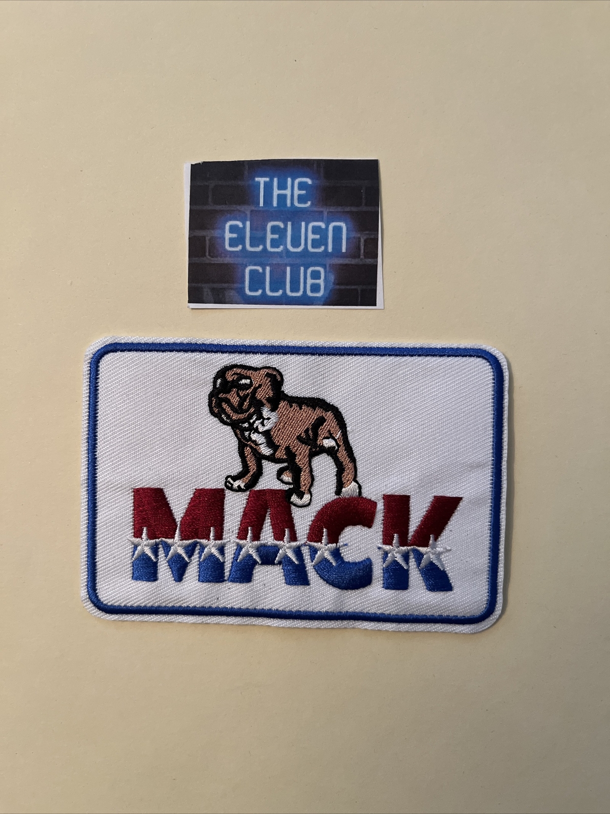 MACK TRUCK PATCH Bulldog Red White Blue Star Dog Trucker Logo Tractor Trailer LE