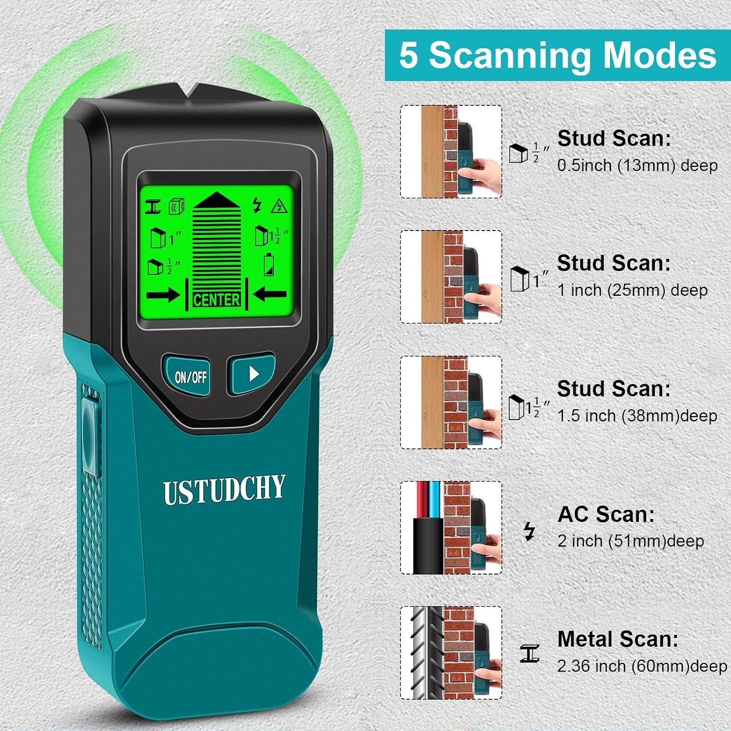 Stud Finder - 5 in 1 Electronic Stud Finder Wall Scanner, Stud Sensor with Di...