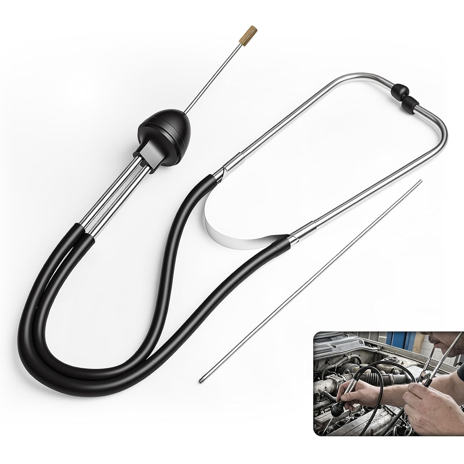 Automotive Engine Stethoscope, Mechanics Stethoscope Kit Black