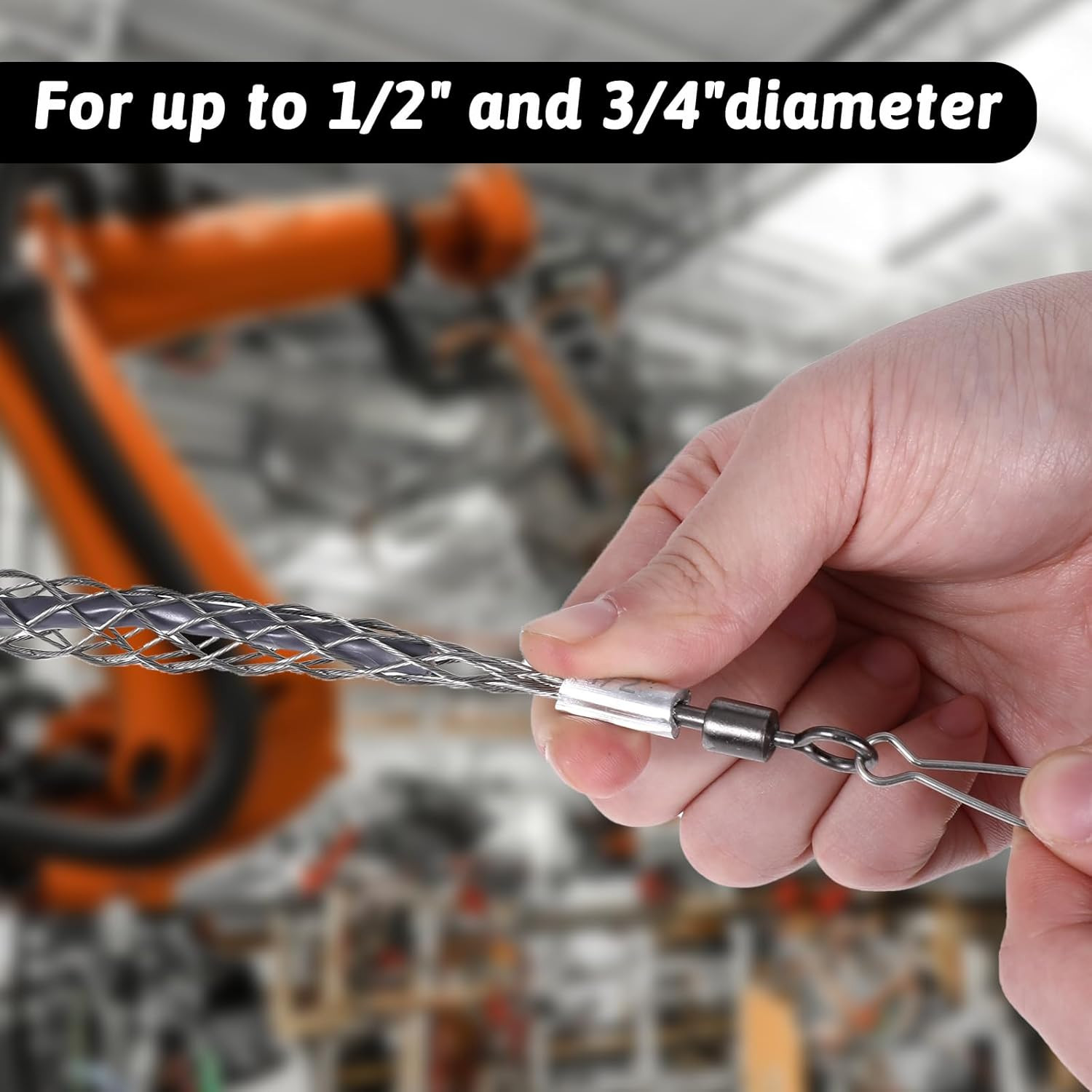 2 Pcs 1/2 Inch Wire Pulling Grip Mesh Cable Pulls Cable Pulling Grip Sock Met...