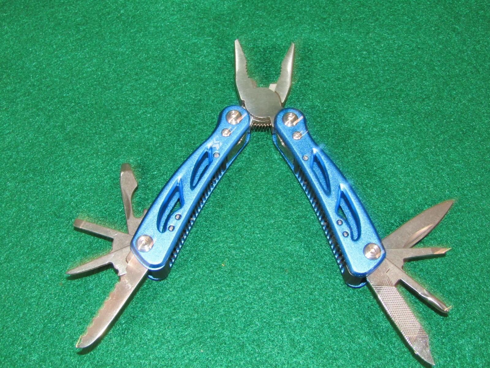 Compact 10 In 1 Micro Multi-tool Stainless Steel Extremely Useful w/Pouch-Blue