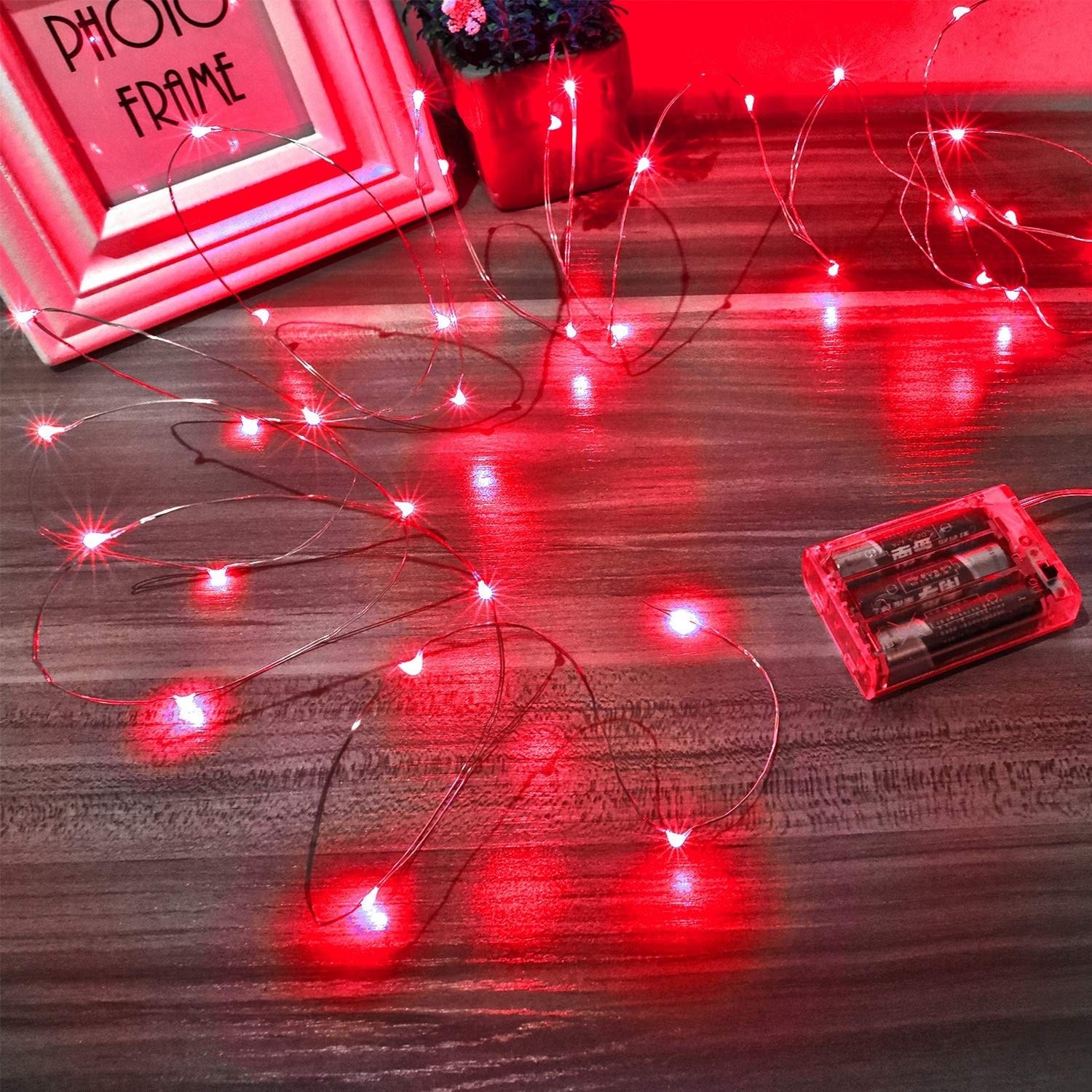 Fairy Lights Battery Operated, 2 Packs Mini Battery Powered Copper Wire Starr...