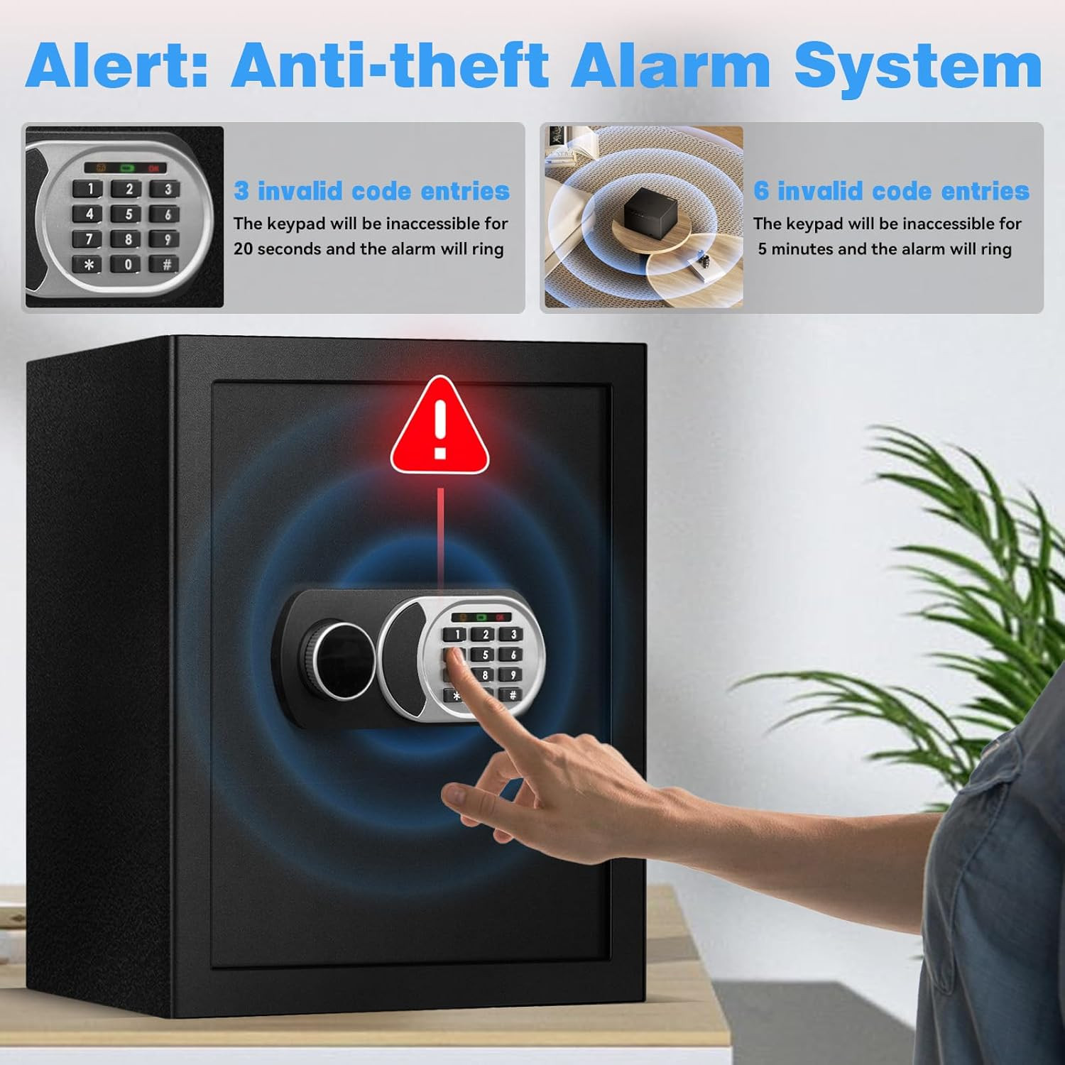 3.0 Cuft Fireproof Waterproof Safe with Digital Keypad & LED Light