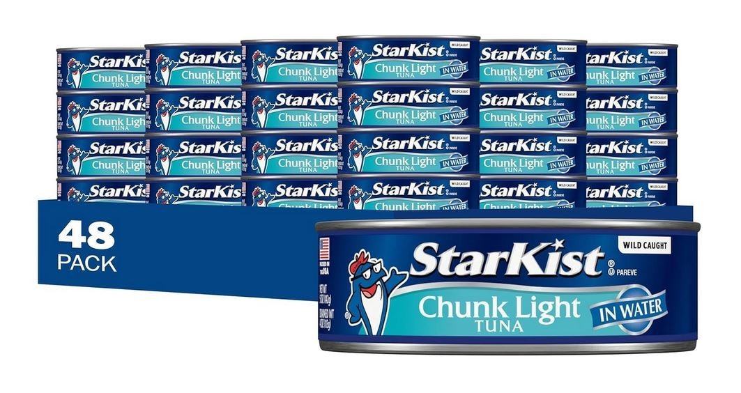 StarKist Chunk Light Tuna in Water, 5 oz (48 Pack) Canned Tuna Fish, Wild Caught