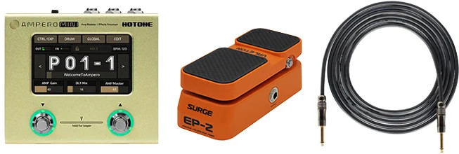 Hotone MP-50-MUS-K Ampero MINI w/Cable and EP-2 Pedal Mustard
