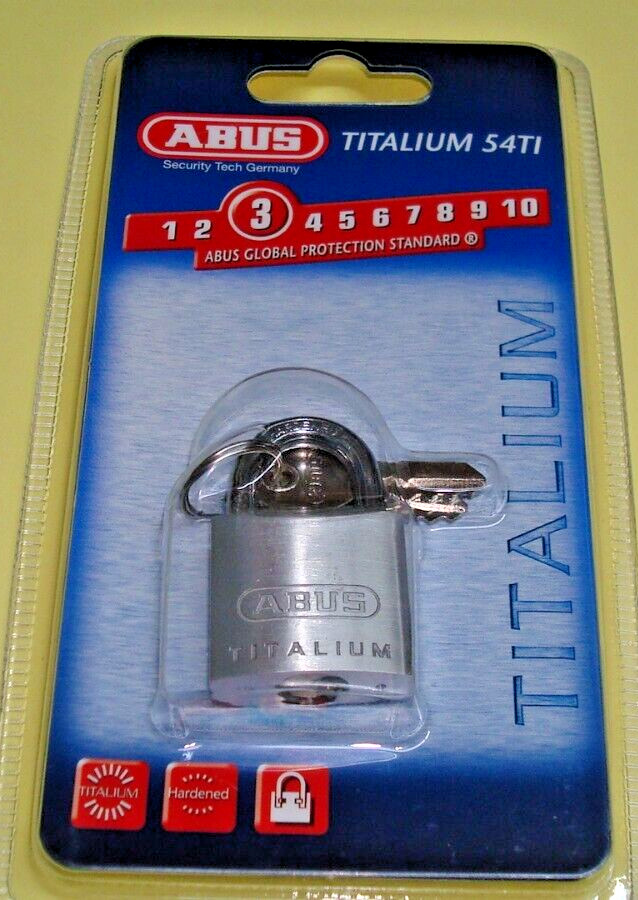 🔐  NEW ABUS TITALIUM PADLOCK 1-1/8" INCH WIDE MODEL #ABU54TI/30KD 54TI~ 🔐