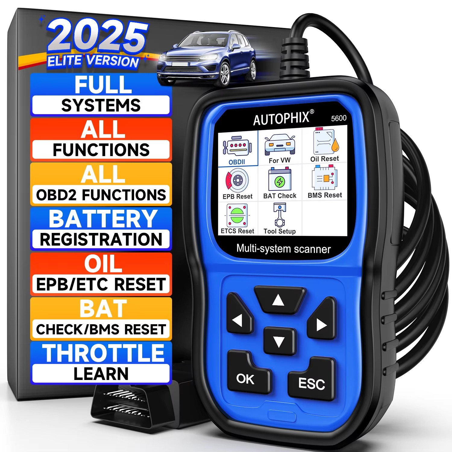 AUTOPHIX 5600 Fit for VW Scanner Full System OBD2 Diagnostic Tool EPB Oil Reset