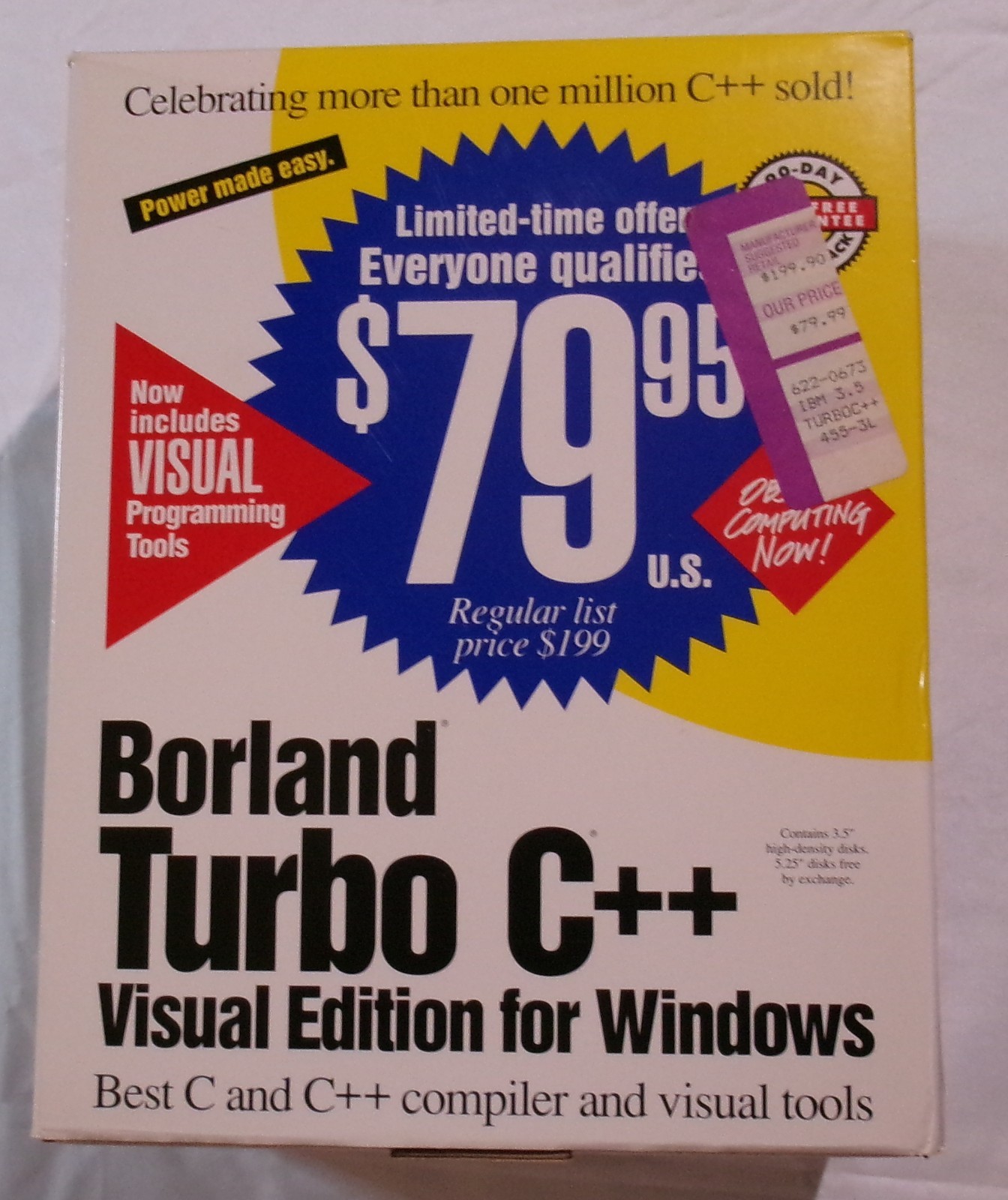 Borland Turbo C++ 3.0 DOS Complete Box Manuals Original Disks + Backup Disk Set