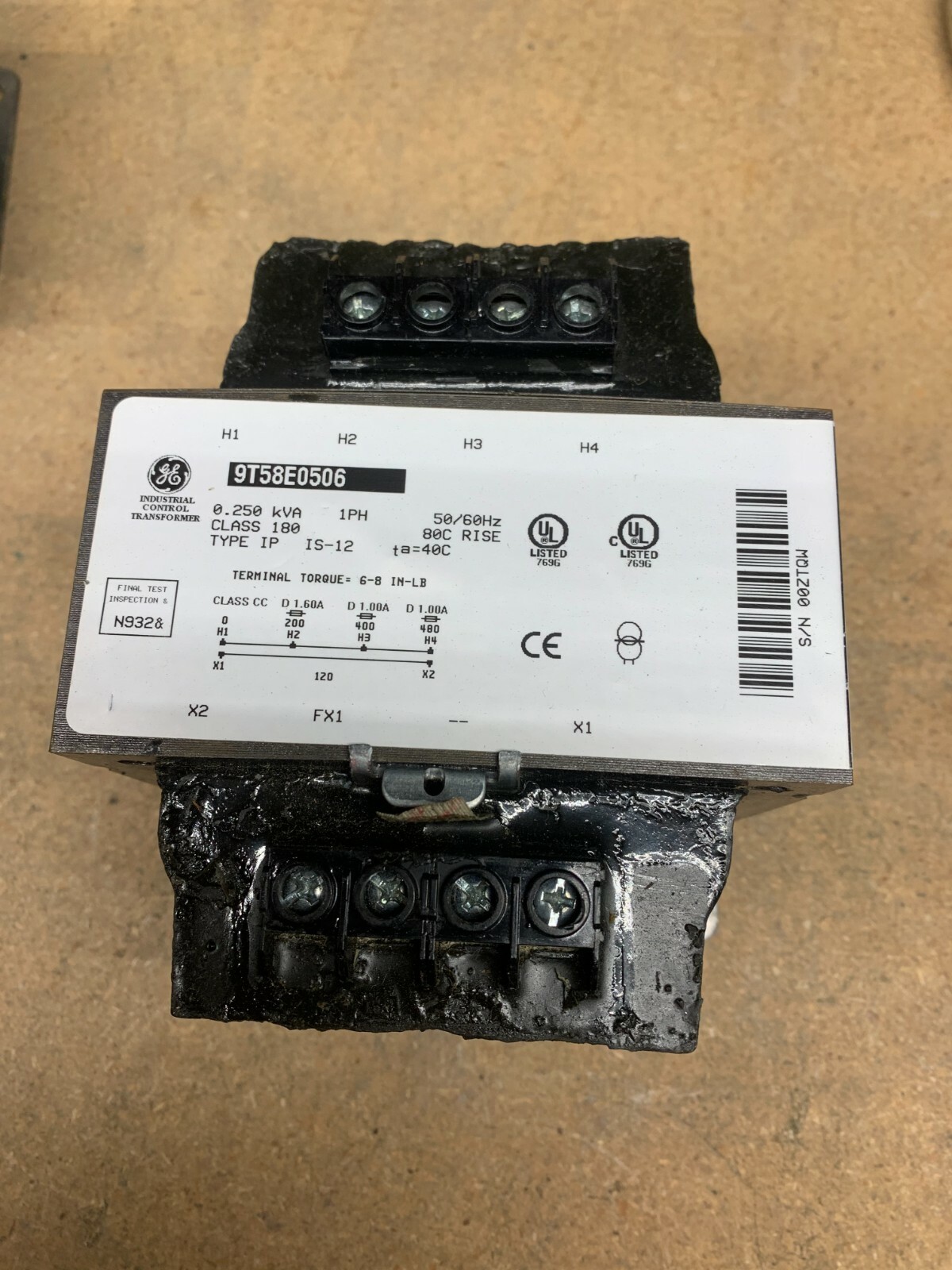 9T58E0506 GE Transformer .250KVA