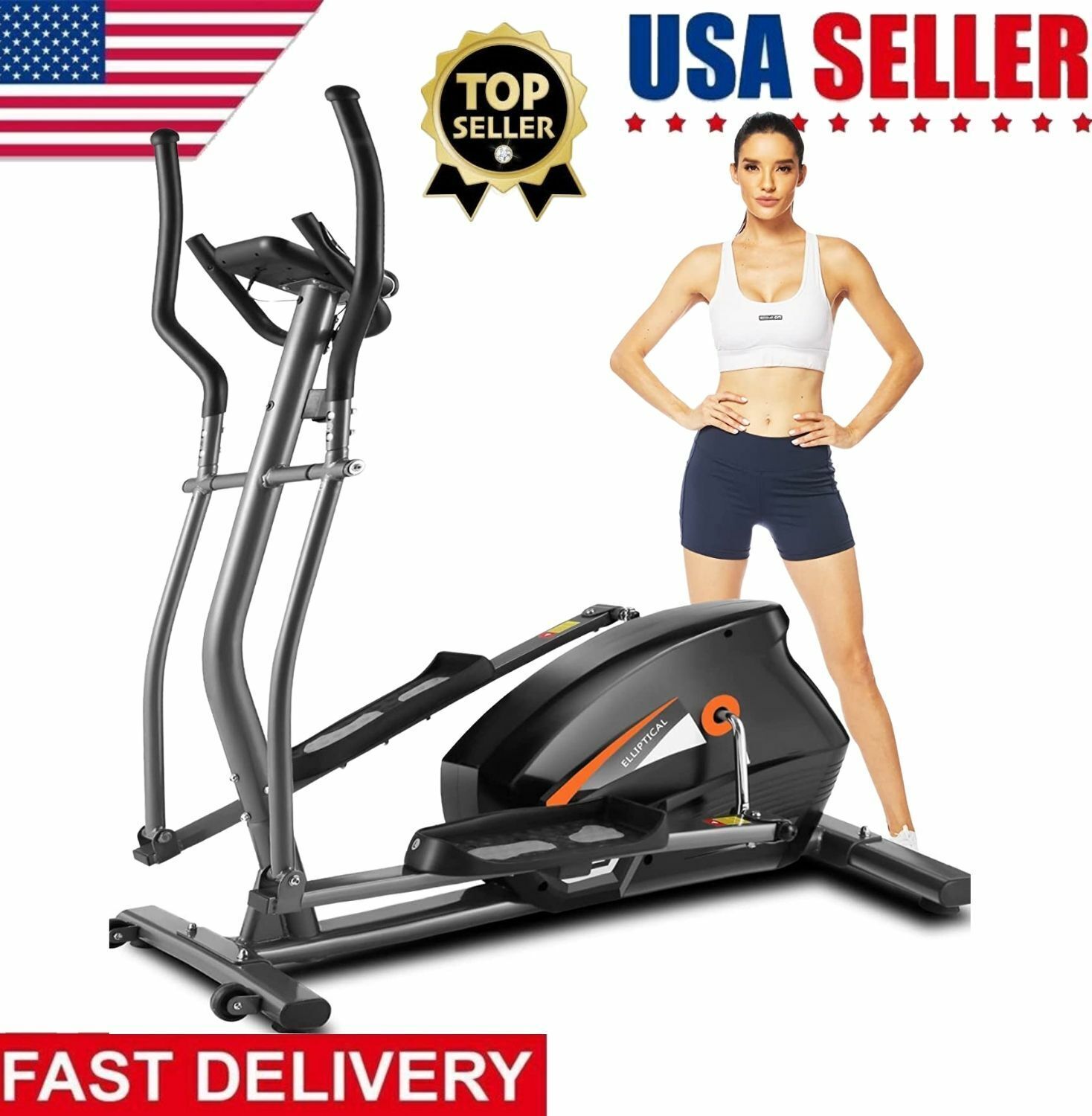 Elliptical Machine Magnetic Cross Trainer Exercise Bike Cardio Fitness Home&Gym^