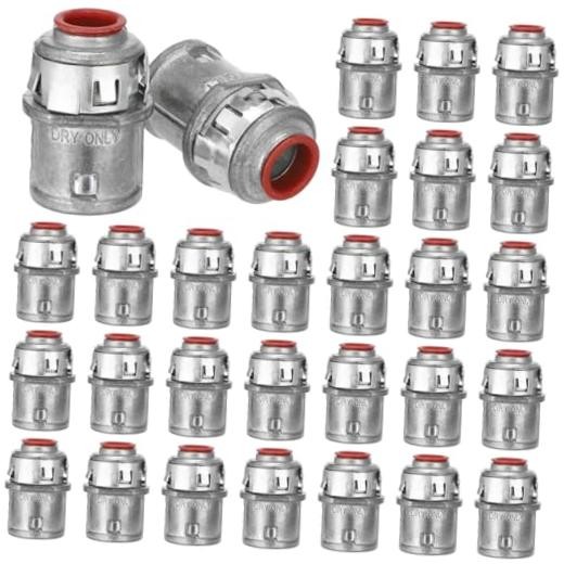 Pcs 3/8" Snap-in MC Connectors, Zinc Die Cast Electrical Conduit Connectors 50