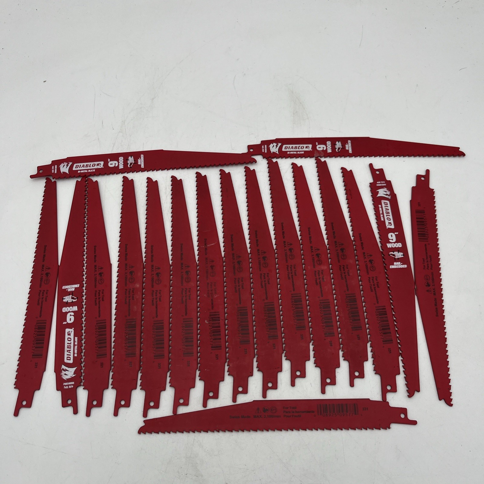 NEW!!! 18 Pack Diablo 9" Bi-Metal Nail-Embedded Reciprocating Blade - DS0912BW