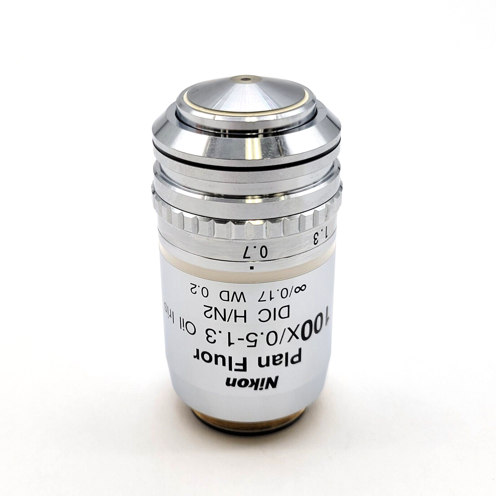 Nikon Microscope Objective CFI Plan Fluor 100x / 0.5-1.3 Oil Iris DIC ∞/0.17