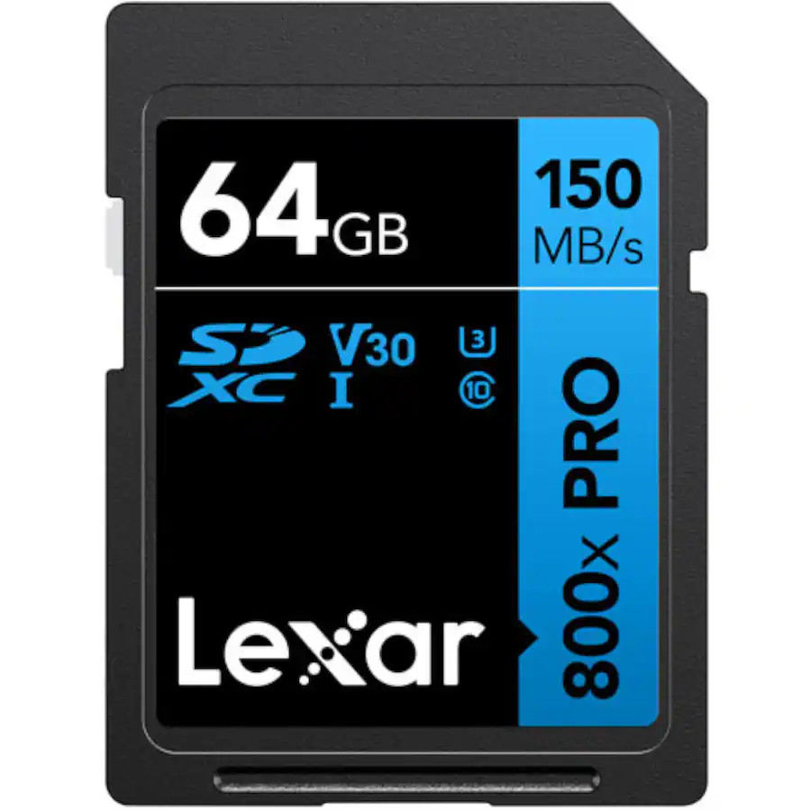 *NEW* Lexar 64GB High-Performance 800x PRO UHS-I SDXC Memory Card (BLUE Series)
