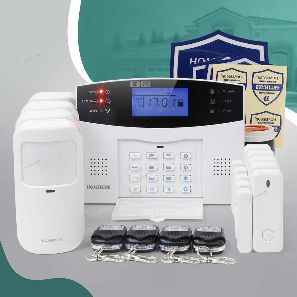 HOMSECUR Wireless &wired WIFI 4G Burglar Intruder Alarm System+4 Pet-Immune PIR