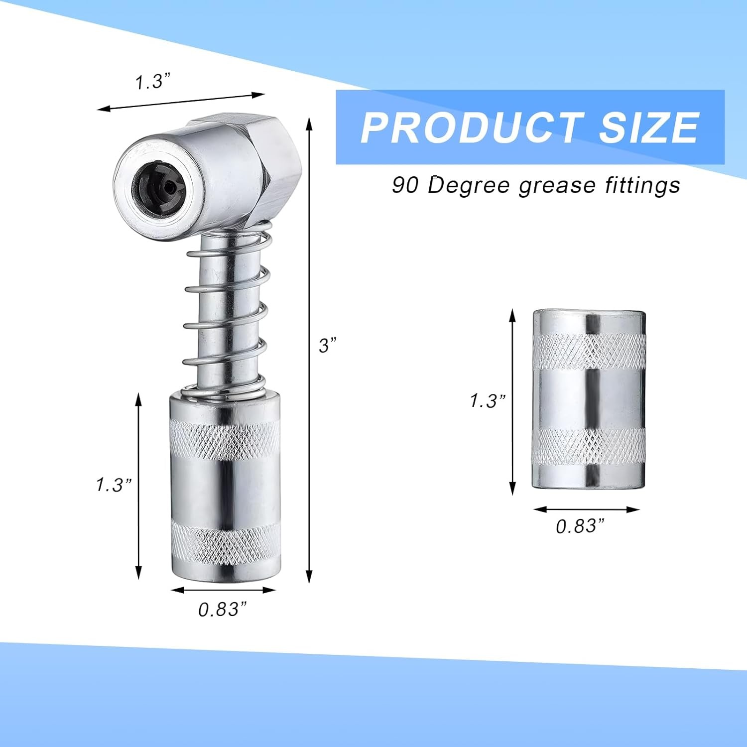 90 Degree Grease Coupler Adapter, Sturdy Steel Grease Coupler Adapter with Sleev