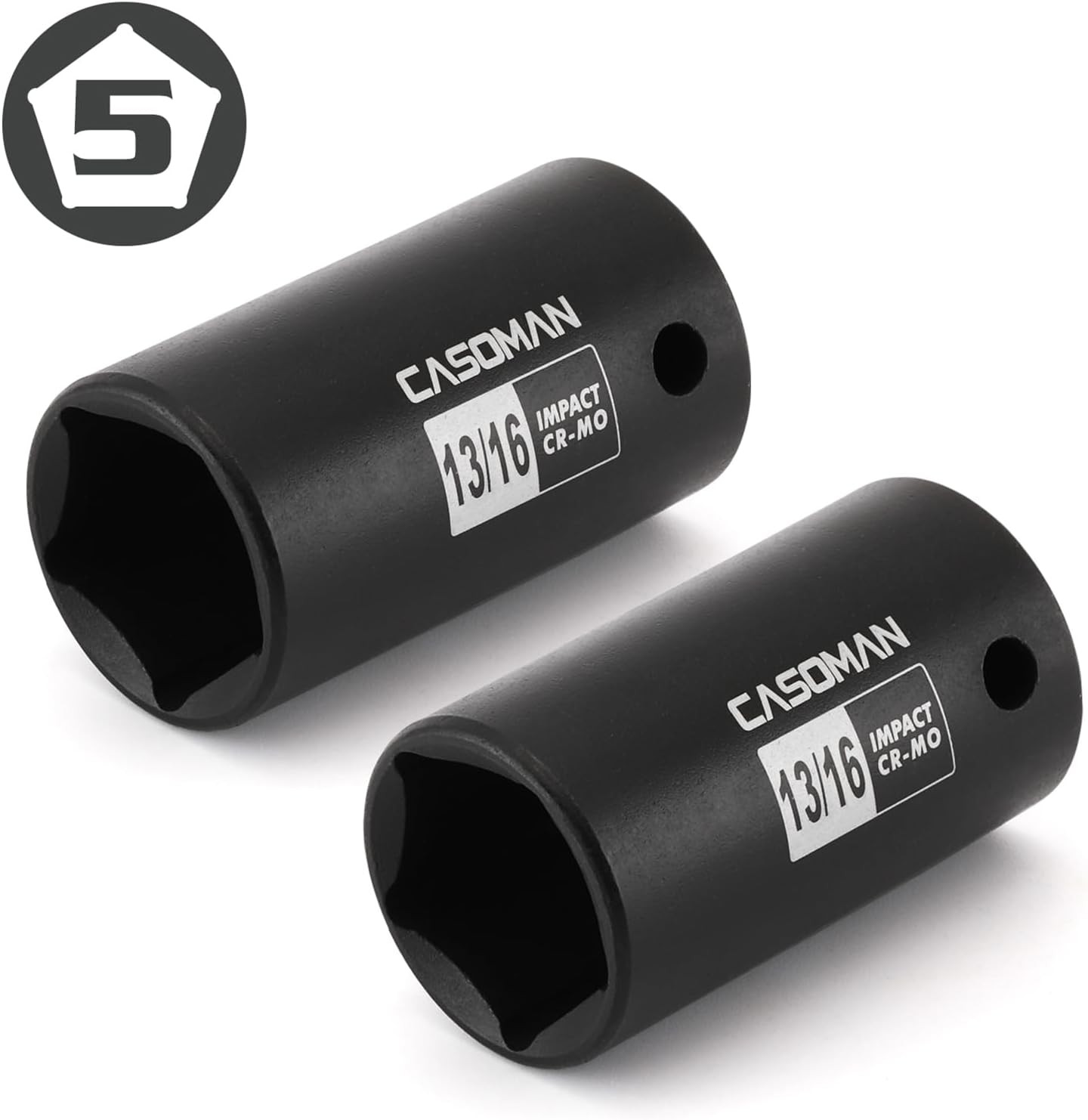 2PCS 1/2" Drive 13/16" Penta Sockets 5-Point Utility Socket CR-MO Removes