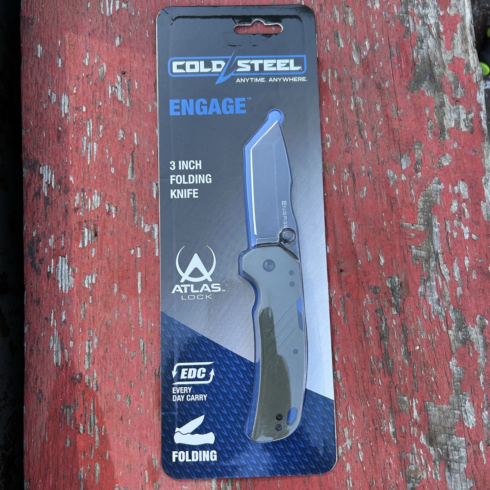 Cold Steel Engage Folding Knife 3" 4116 Stainless Tanto Blade Green GFN Handle
