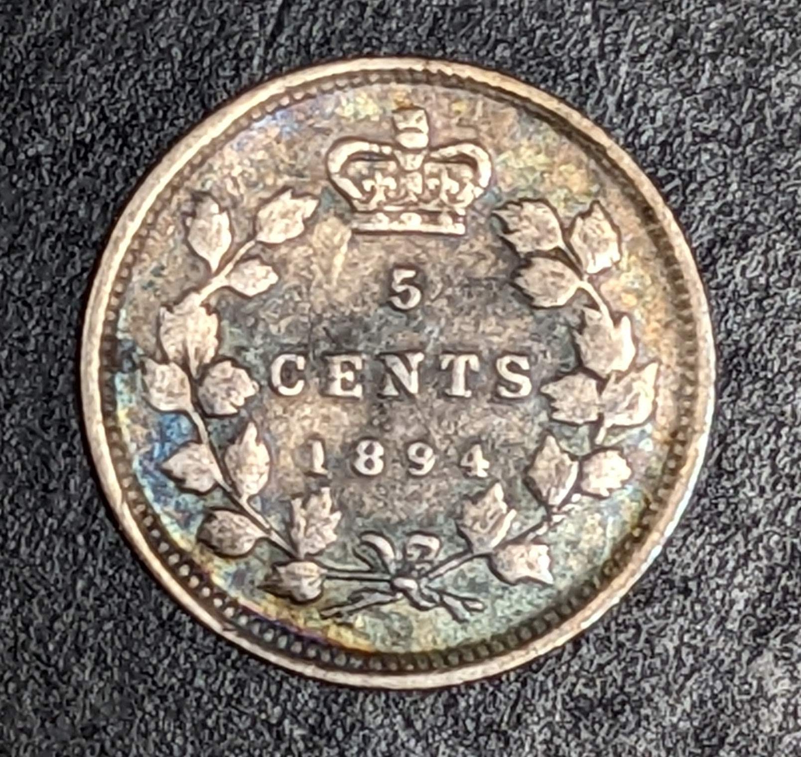 1894 Canada 5 Cent Silver Victoria
