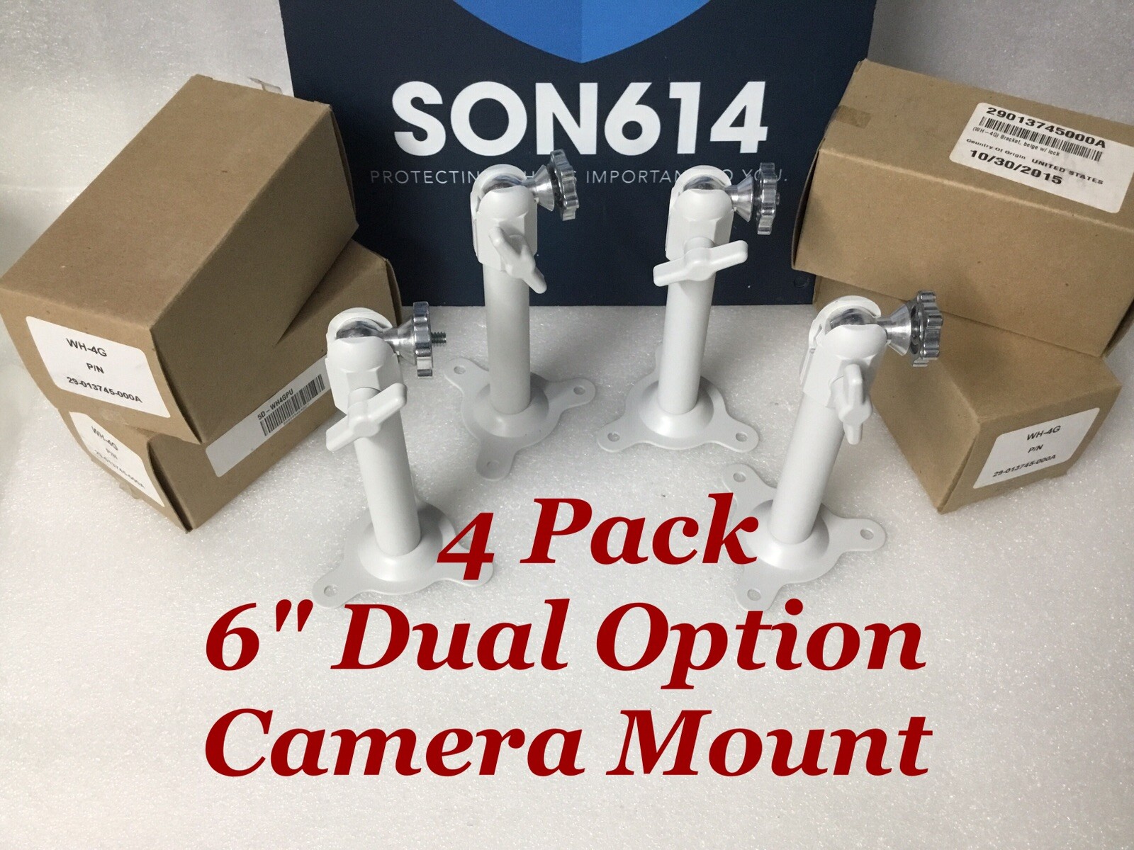 4 Pack Ikegami WH-4G 6" Dual Option Wall, Ceiling, T-Rail Mount CCTV Camera NEW!