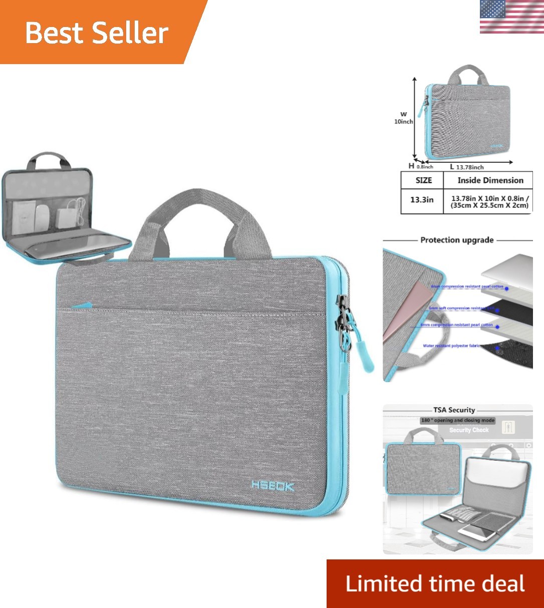 Portable 14-Inch Laptop Sleeve with Padded Fleece for Ultimate Protection