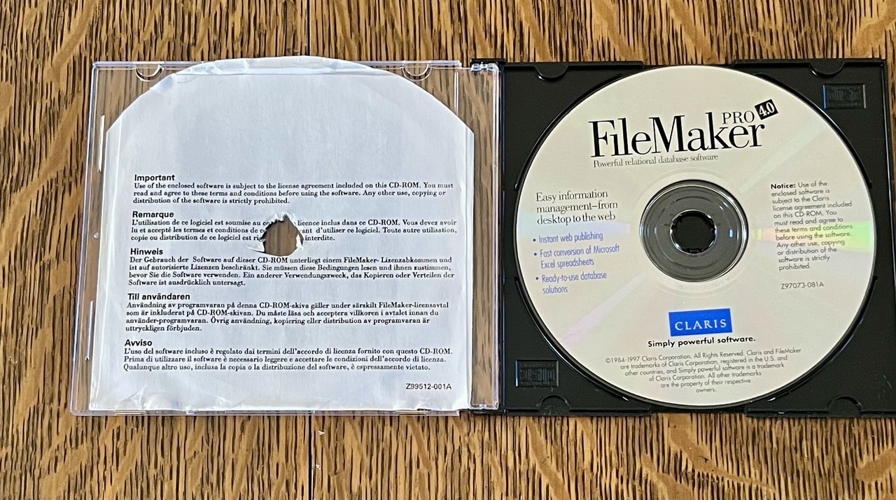 Claris Filemaker Pro 4.0 (MAC)